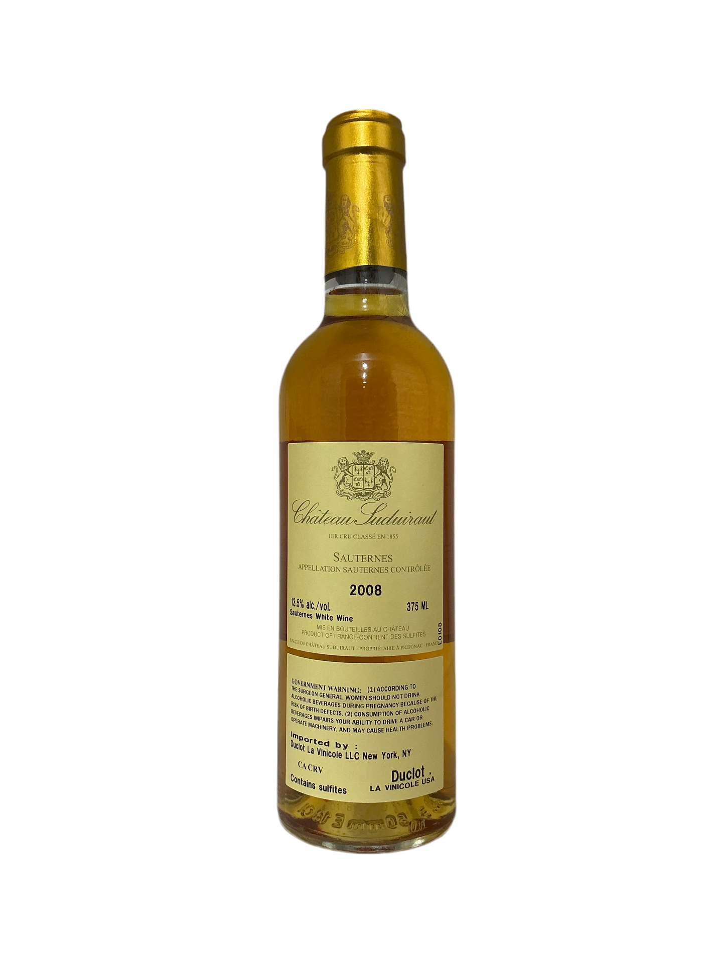 Chateau Suduiraut, Semillon, Sauternes, Bordeaux, France 2008 (375 ml)