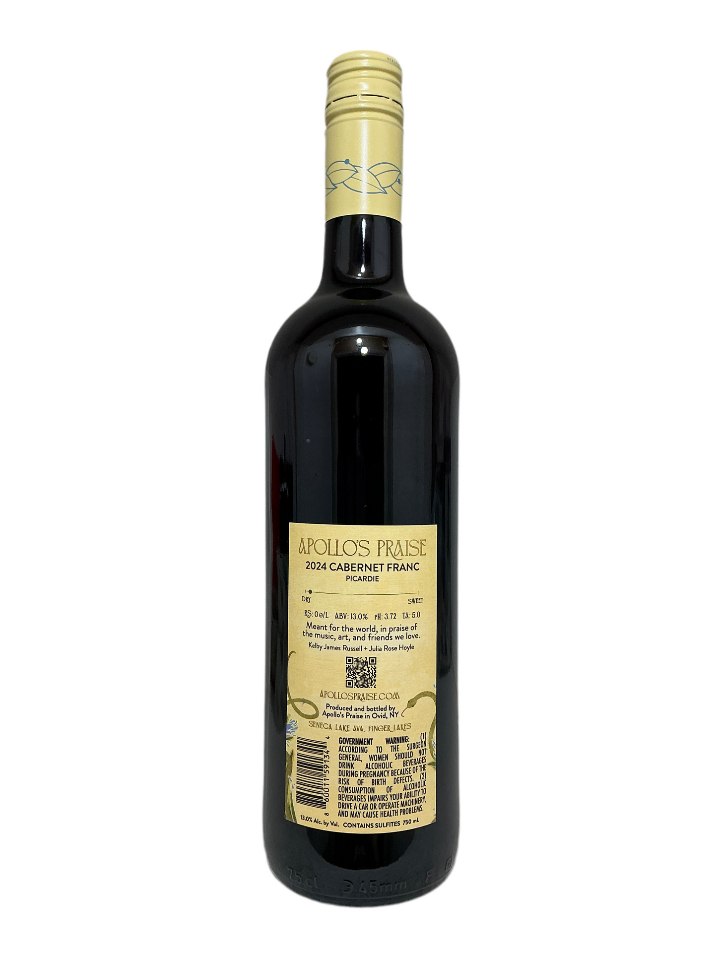 Apollo's Praise, Cabernet Franc, "Picardie," Seneca Lake, Finger Lakes, New York, United States, 2024