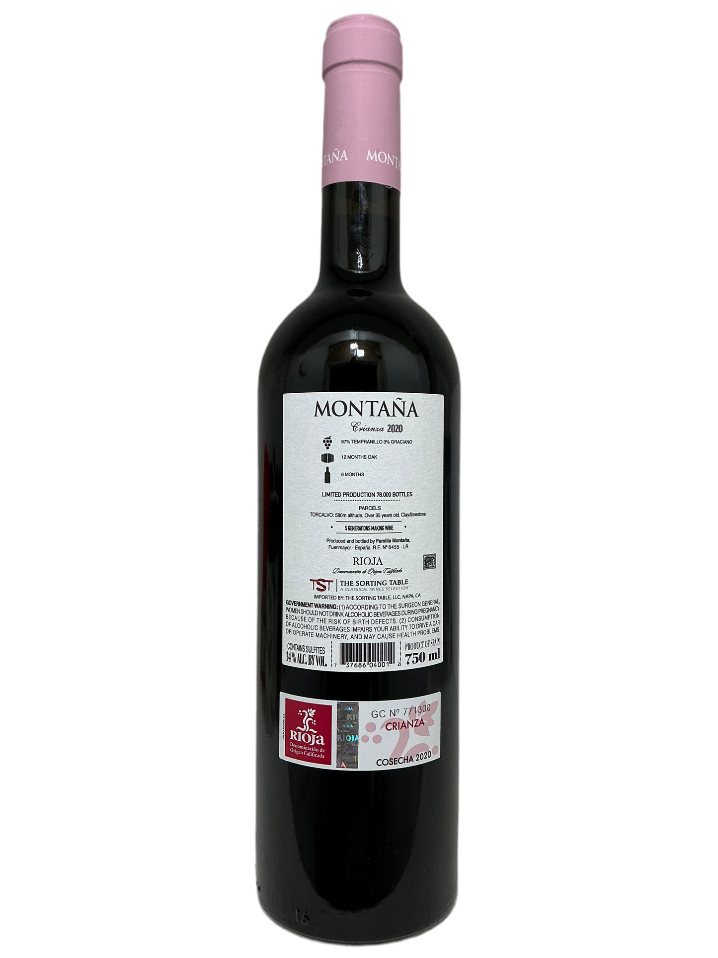 Montana, Tempranillo, Crianza, Rioja, Spain 2020