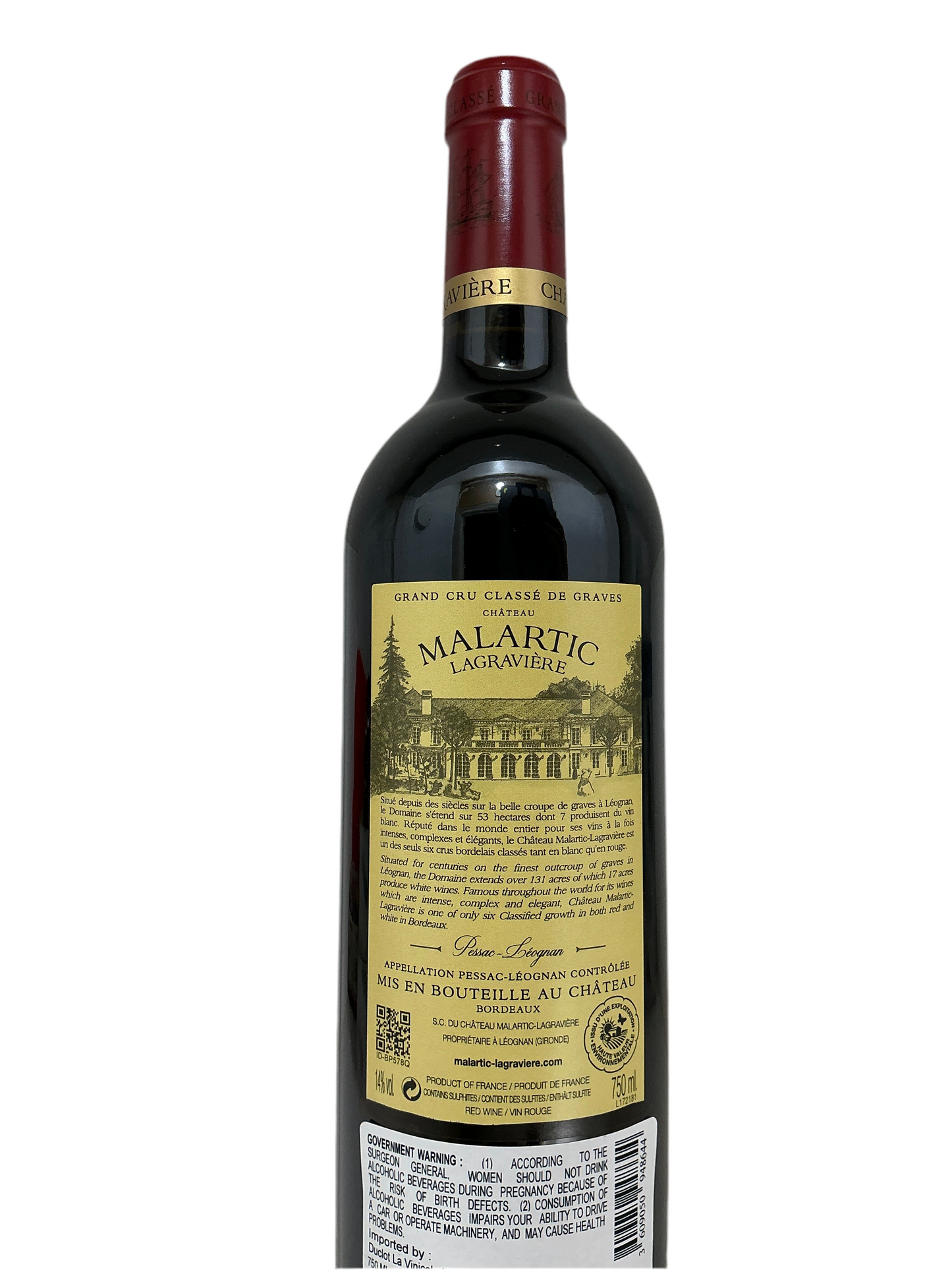 Chateau Malartic Lagraviere, Merlot, Saint-Emilion, Bordeaux, France 2018