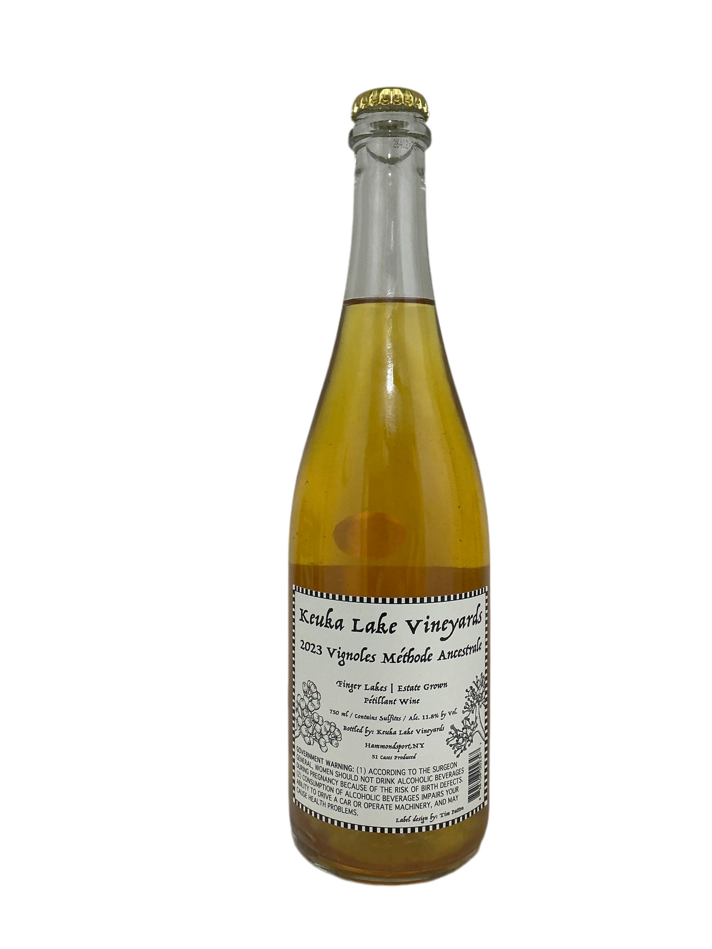 Keuka Lake Vineyards, Vignoles, "Methode Ancestral," Finger Lakes, New York, United States 2023
