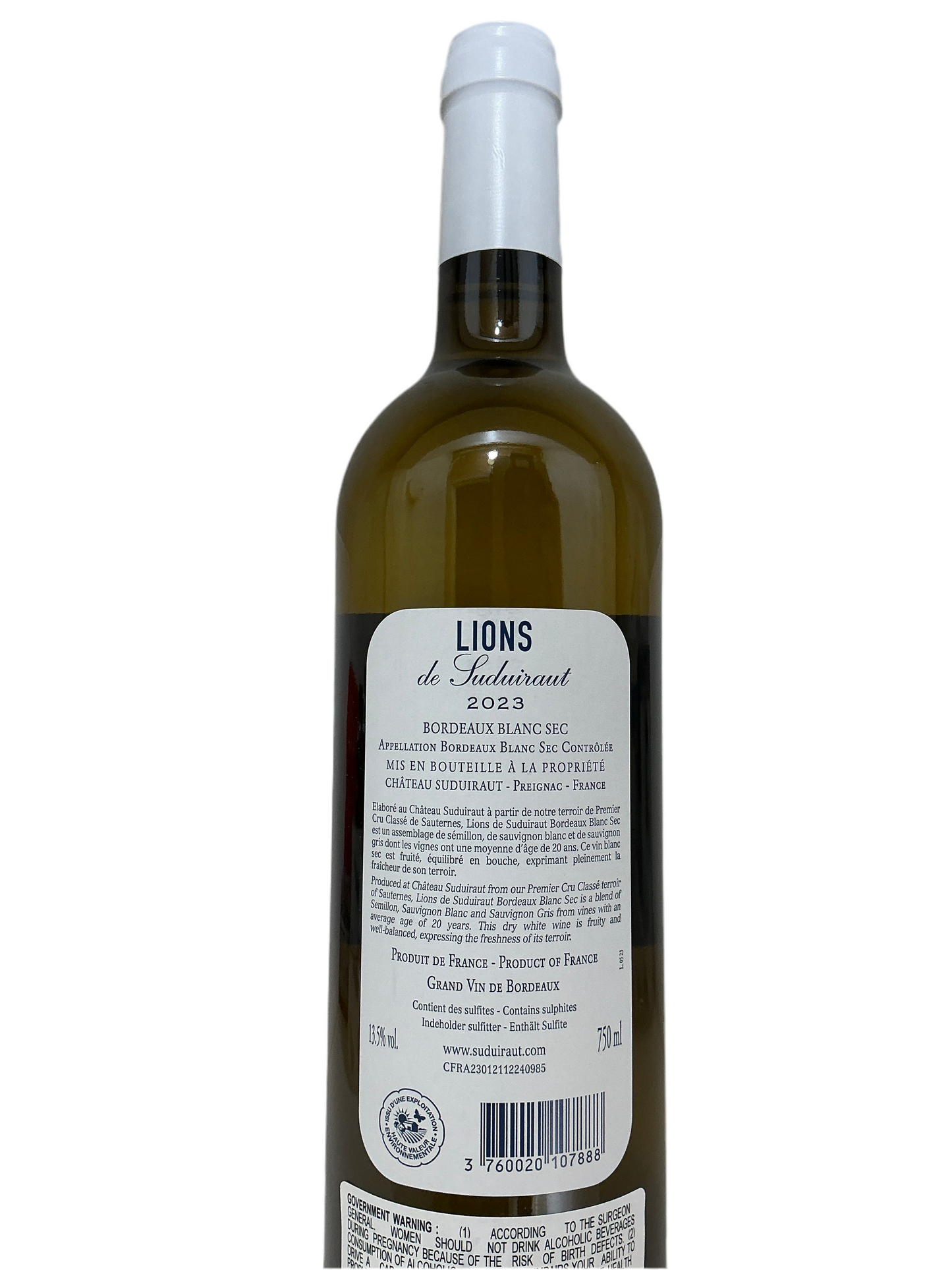 Le Lions de Suduiraut, Semillon, Sec, Bordeaux, France 2023