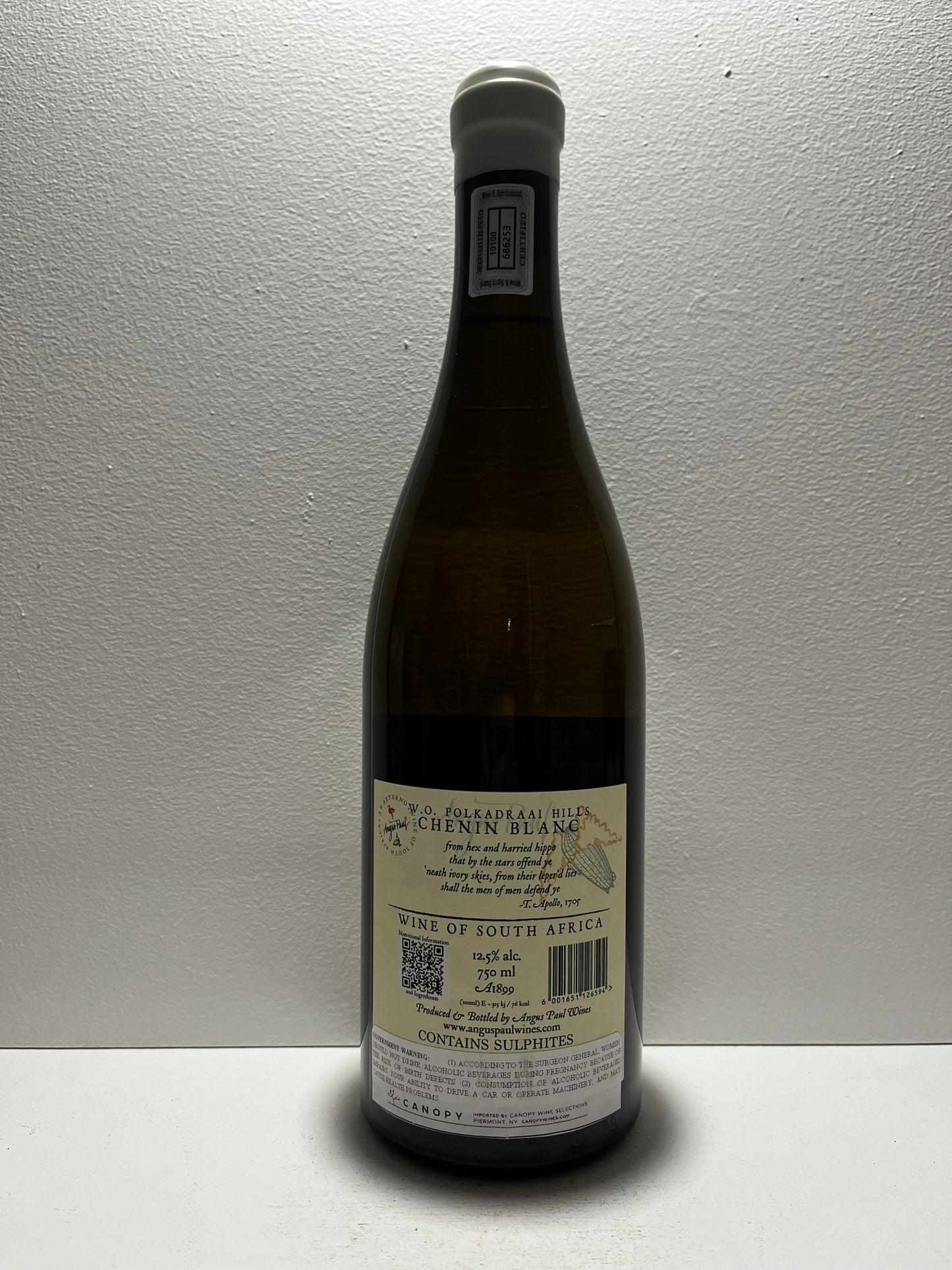 Angus Paul, Chenin Blanc, "Barbary Fictions," Bottelary, South Africa 2023