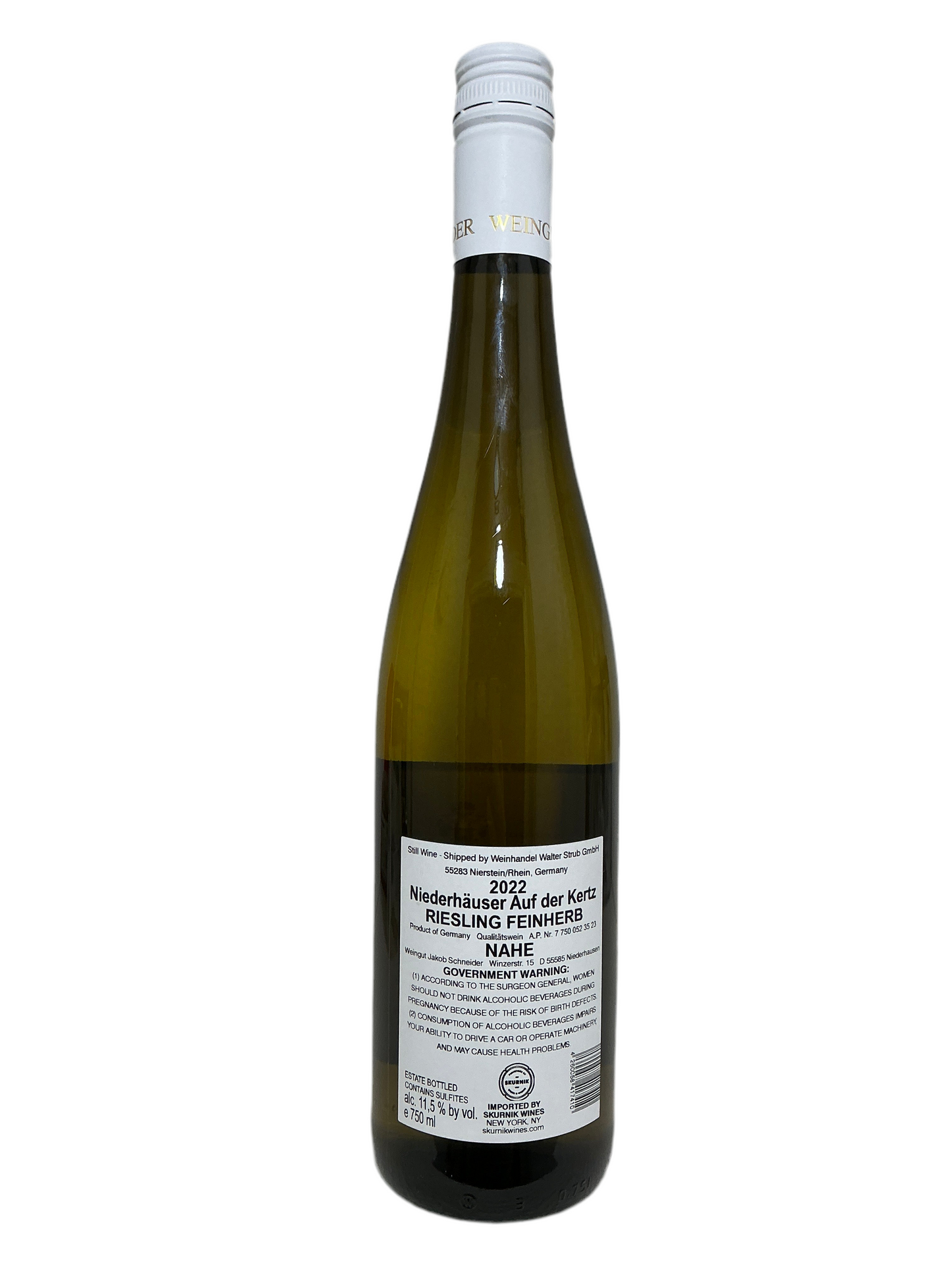 Jacob Schneider, Riesling, Feinherb, "Auf der Kertz," Niederhauser, Nahe, Germany 2022