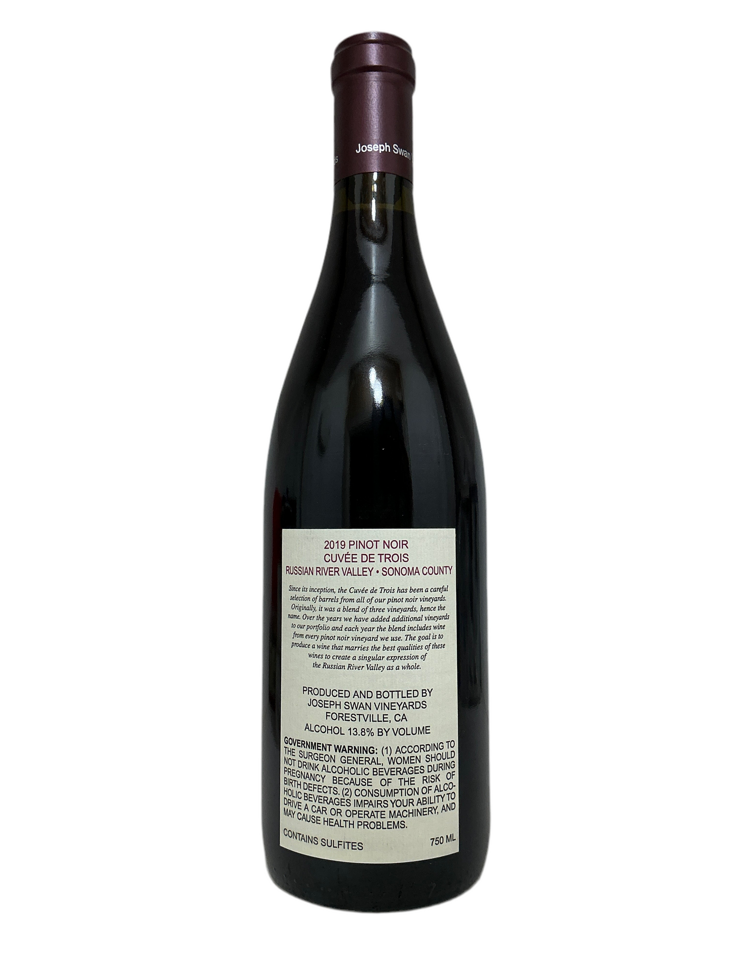 Joseph Swan Vineyards, Pinot Noir, "Cuvee de Trois," Russian River Valley, Sonoma, California 2019