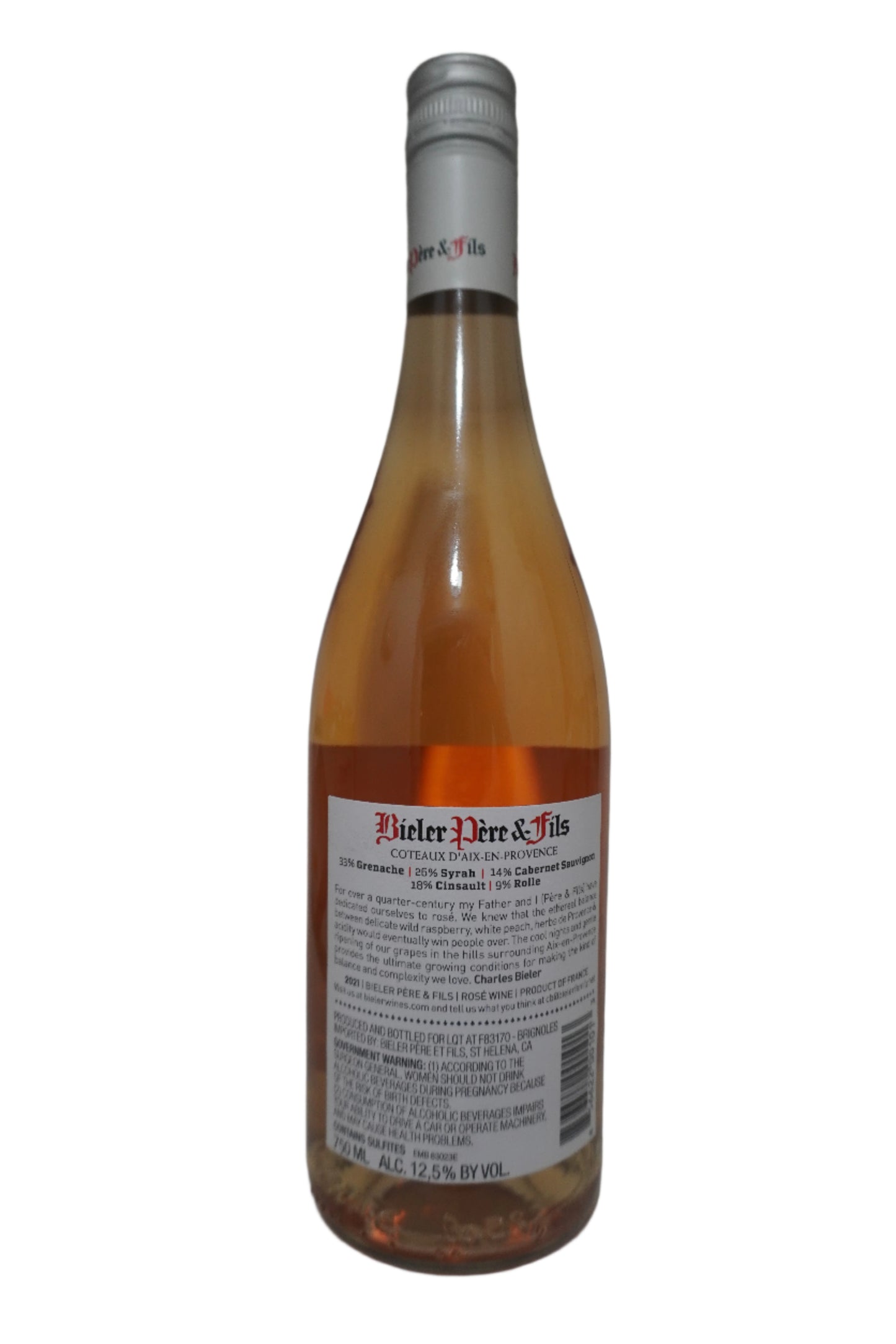 Bieler Pere et Fils, Rose of Grenache Blend, Coteaux d'Aix-en-Provence, France 2021