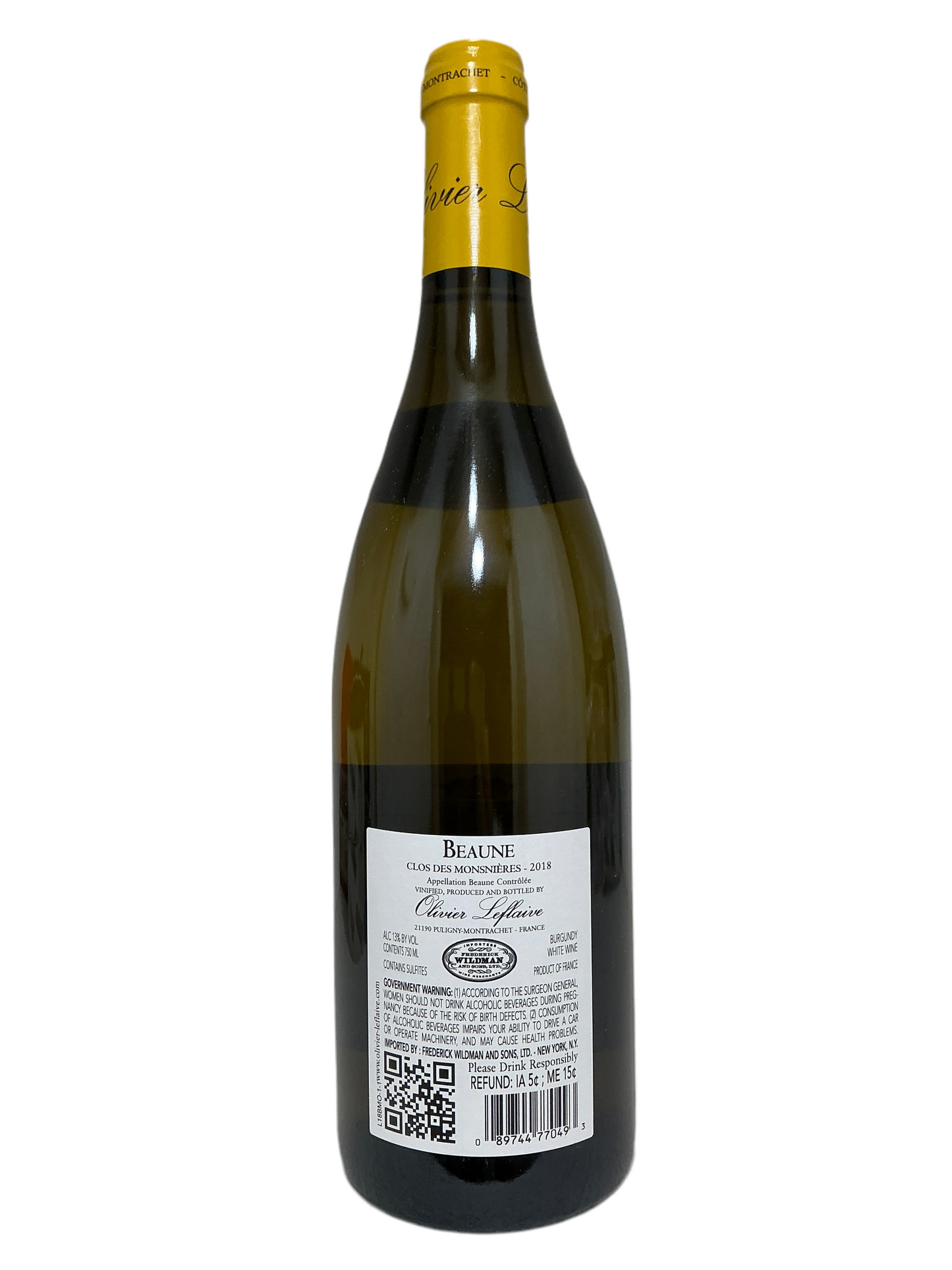 Olivier Leflaive, Chardonnay, Clos des Monsnieres, Beaune, Burgundy, France 2018