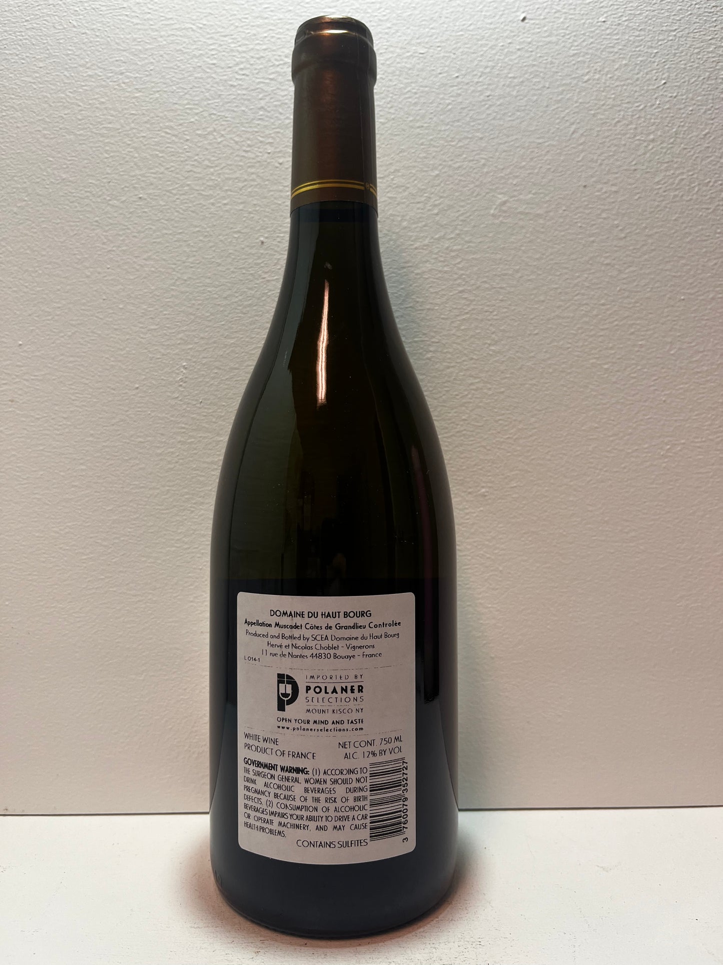 Domaine du Haut Bourg, Melon, "Origine," Cotes de Grandlieu, Loire, France 2015