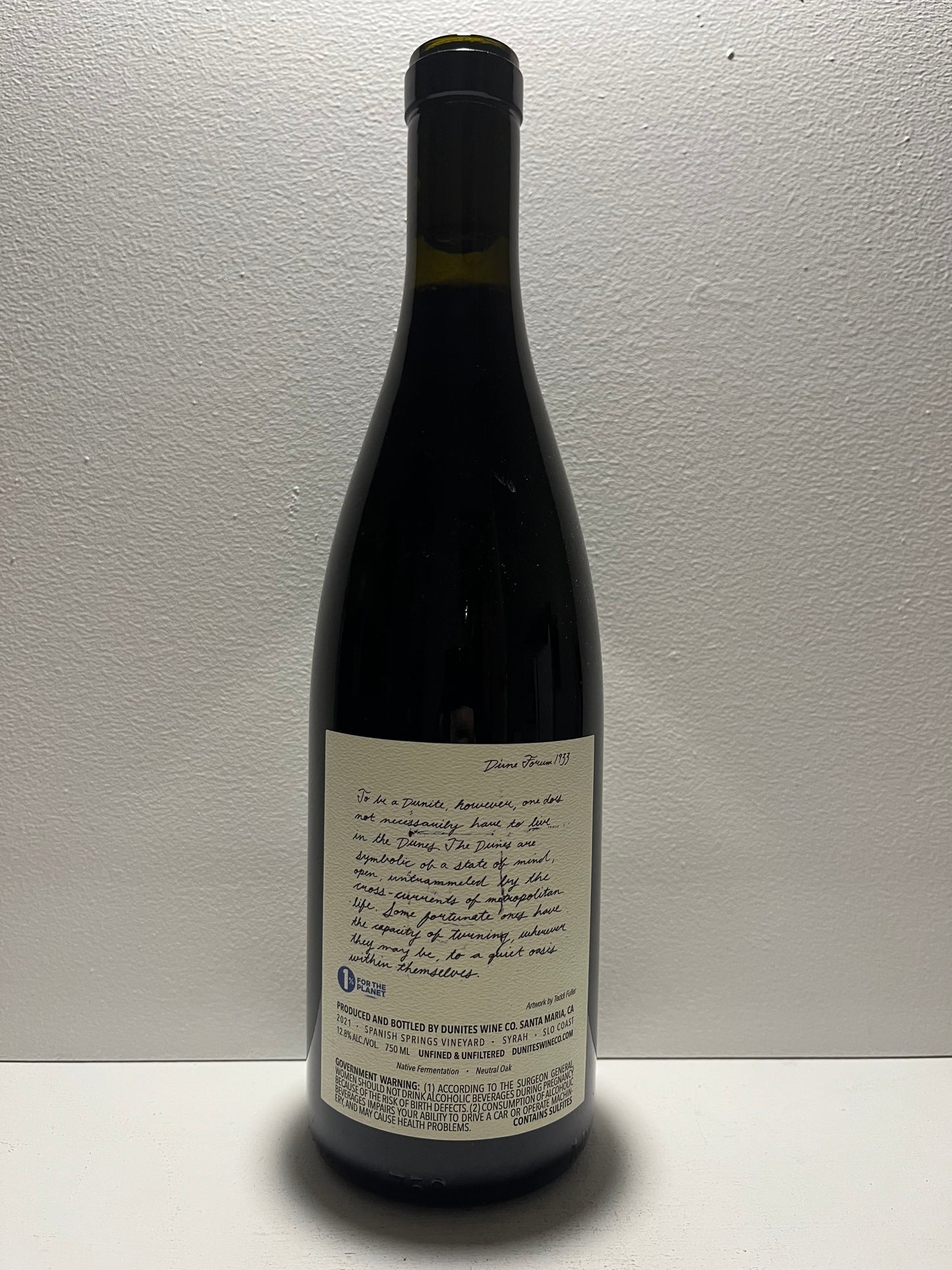 Dunites, Syrah, "Spanish Springs Vineyard," San Luis Obispo, California 2021