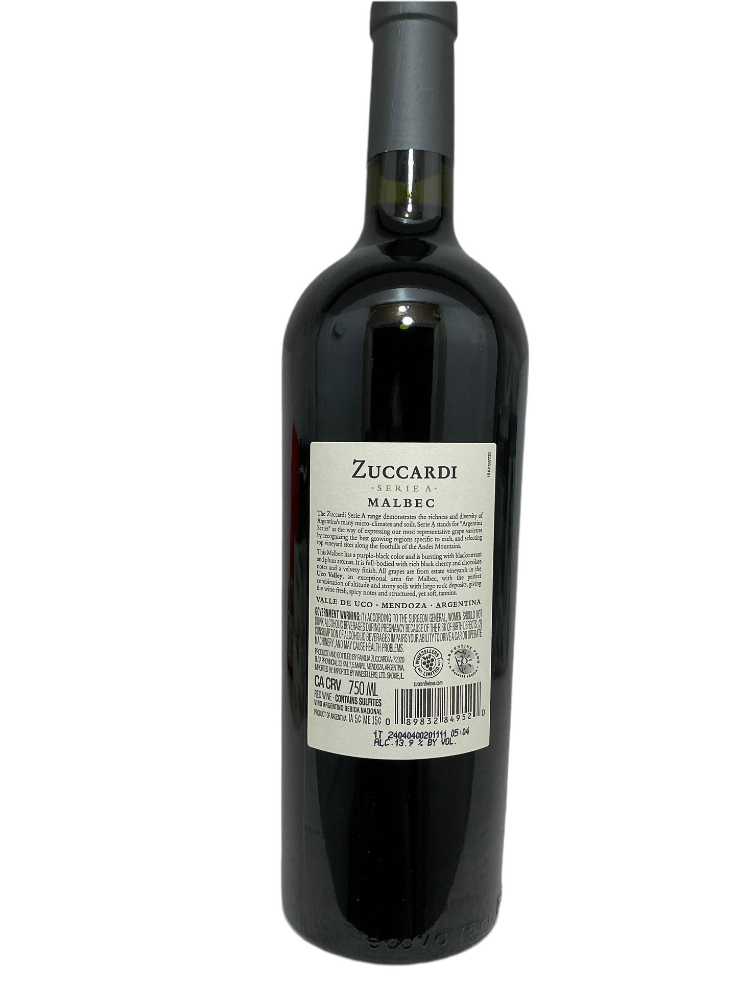 Zuccardi, Malbec, "Serie A," Uco Valley, Mendoza, Argentina 2023