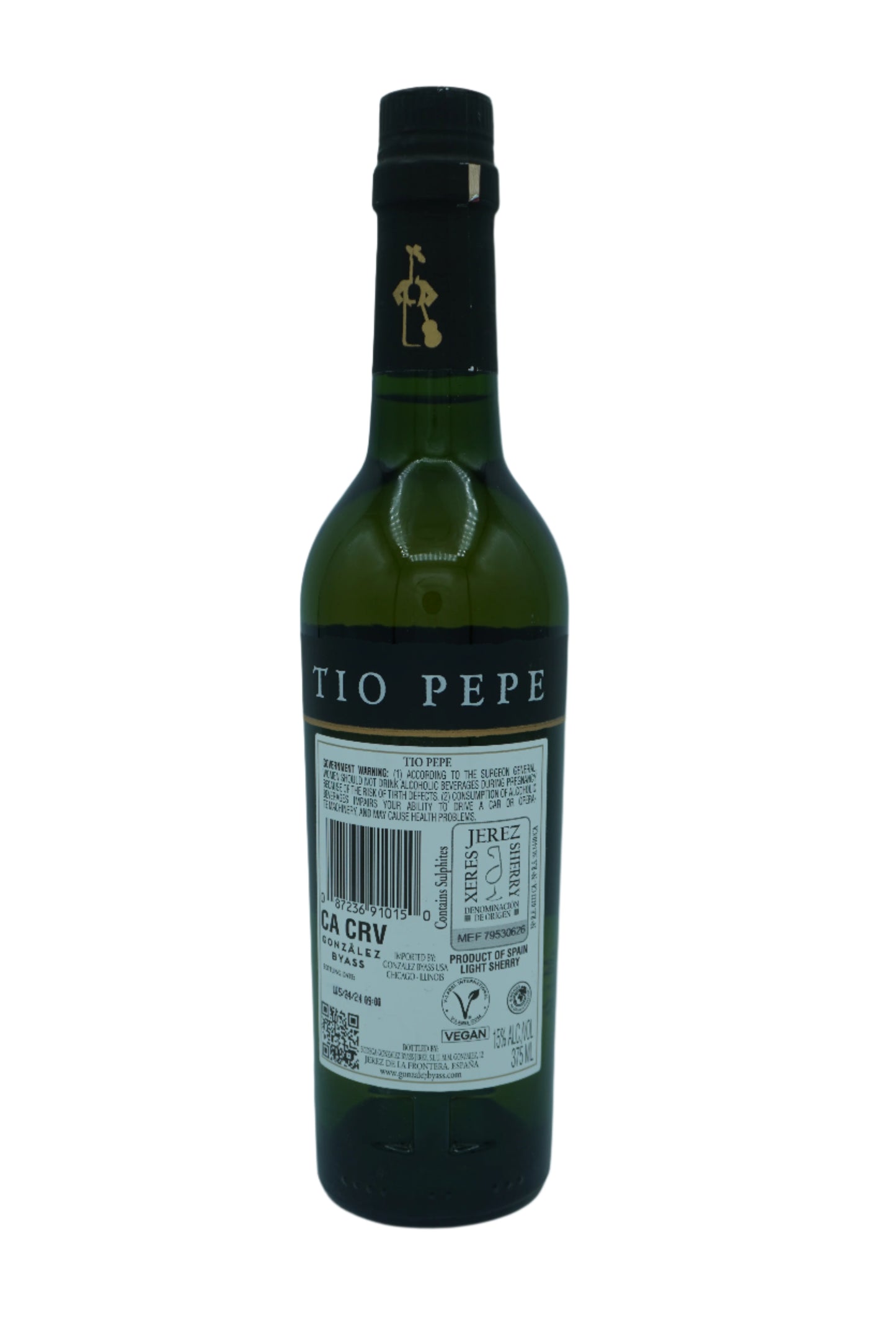 Gonzalez Byass, Palomino Fino, Fino, "Tio Pepe," Jerez, Spain NV (375 ml)