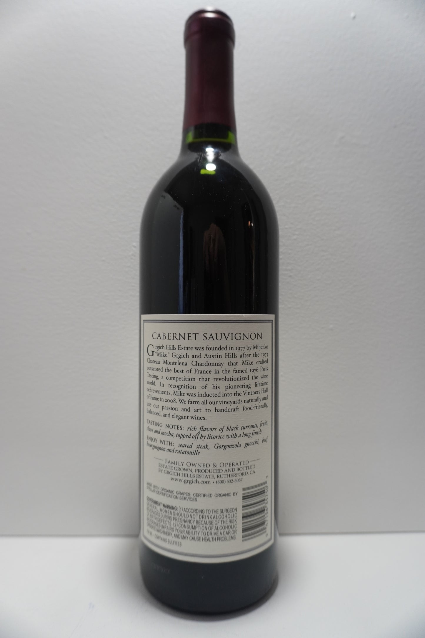 Grgich Hills Estate, Cabernet Sauvignon, Napa Valley, California, United States 2014