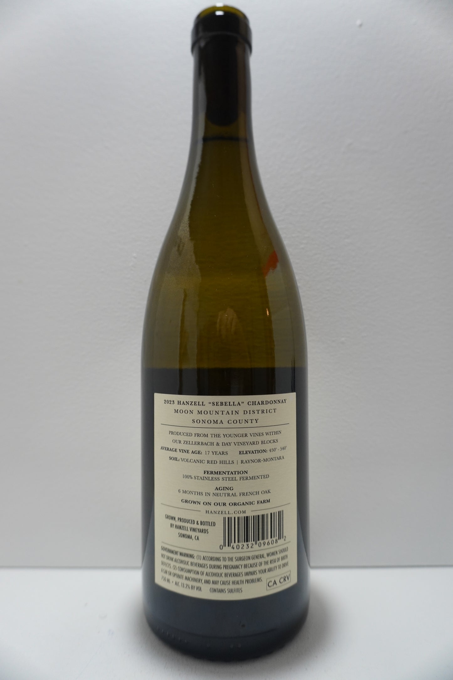 Hanzell, Chardonnay, "Sebella," Moon Mountain District, Sonoma, California 2023