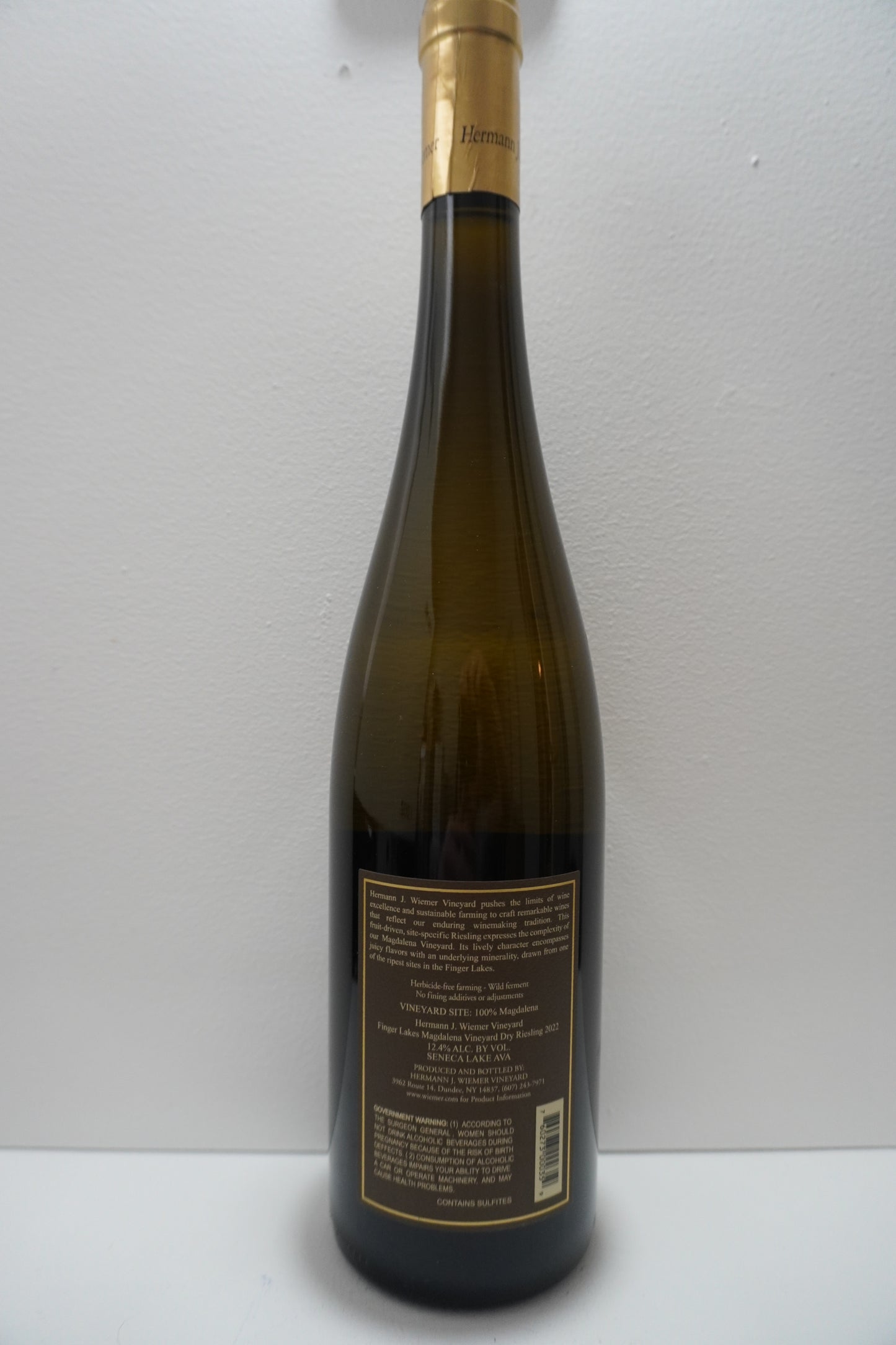 Hermann J. Wiemer, Riesling, "Magdalena Vineyard," Finger Lakes, New York, United States 2022