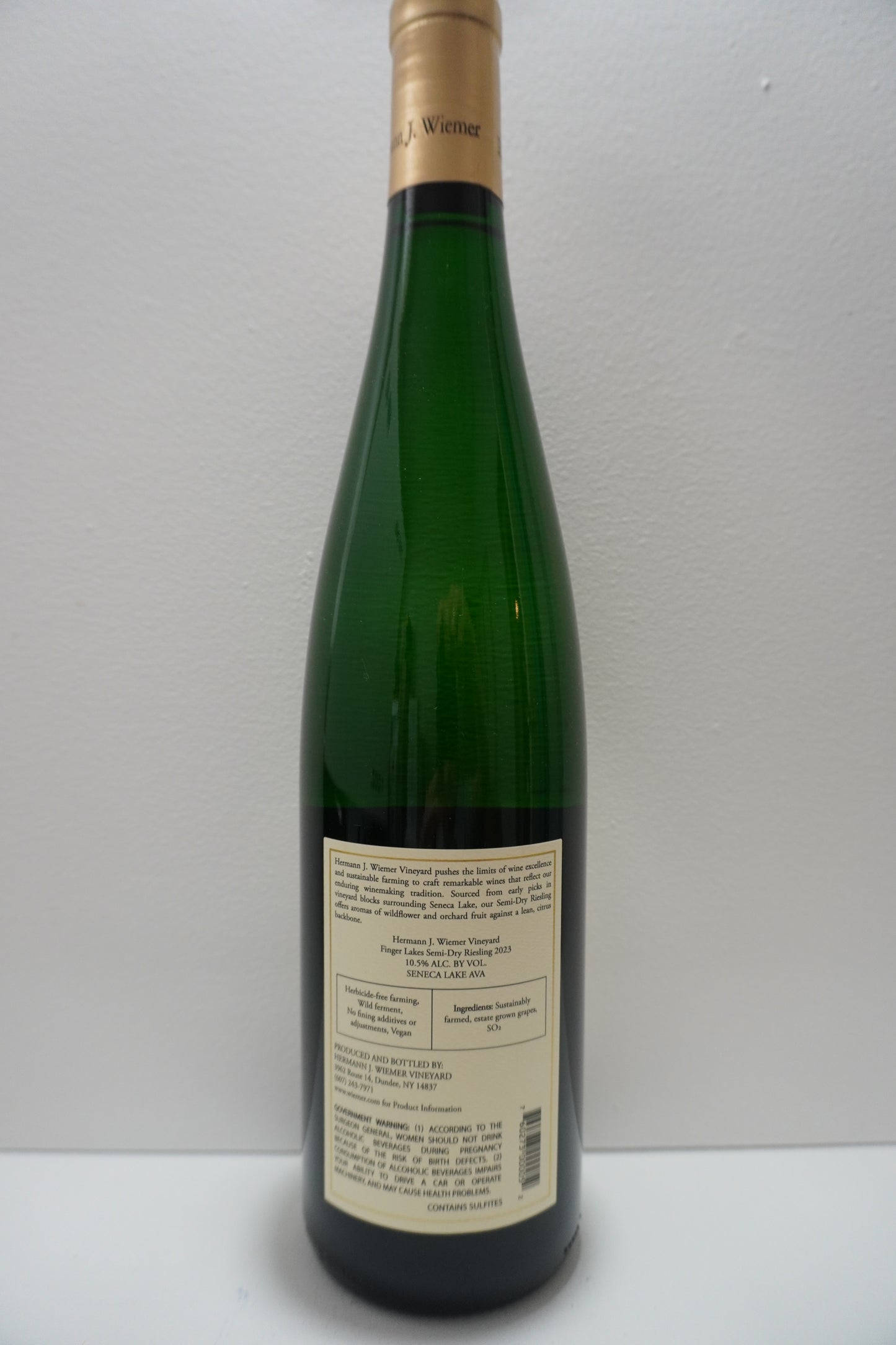 Hermann J. Wiemer, Riesling, Semi-Dry, Finger Lakes, New York, United States 2023