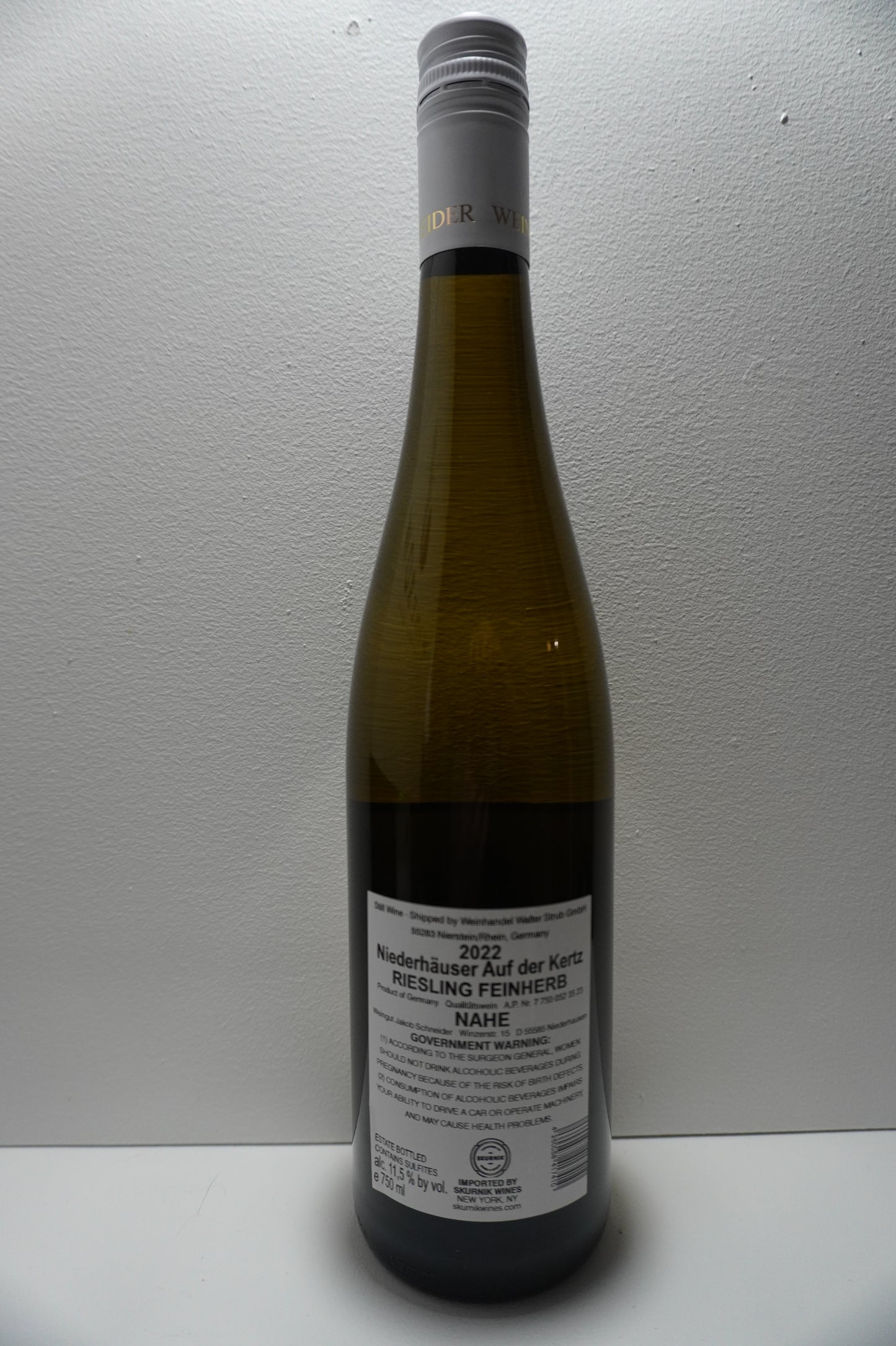 Jacob Schneider, Riesling, Feinherb, "Auf der Kertz," Niederhauser, Nahe, Germany 2022