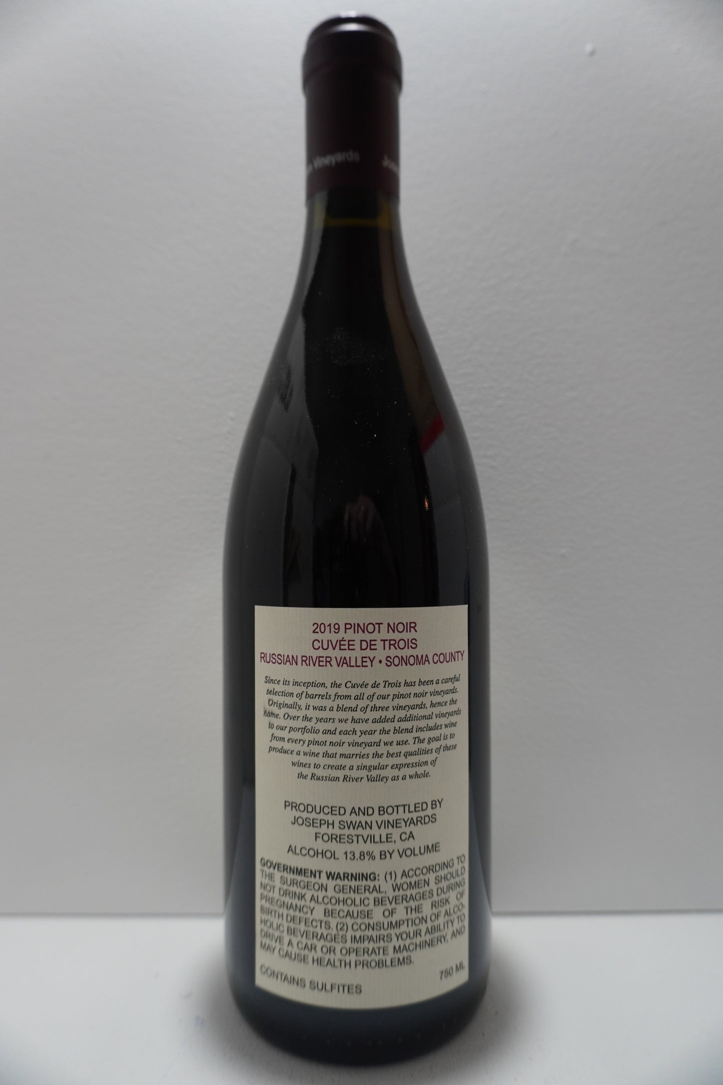 Joseph Swan Vineyards, Pinot Noir, "Cuvee de Trois," Russian River Valley, Sonoma, California 2019