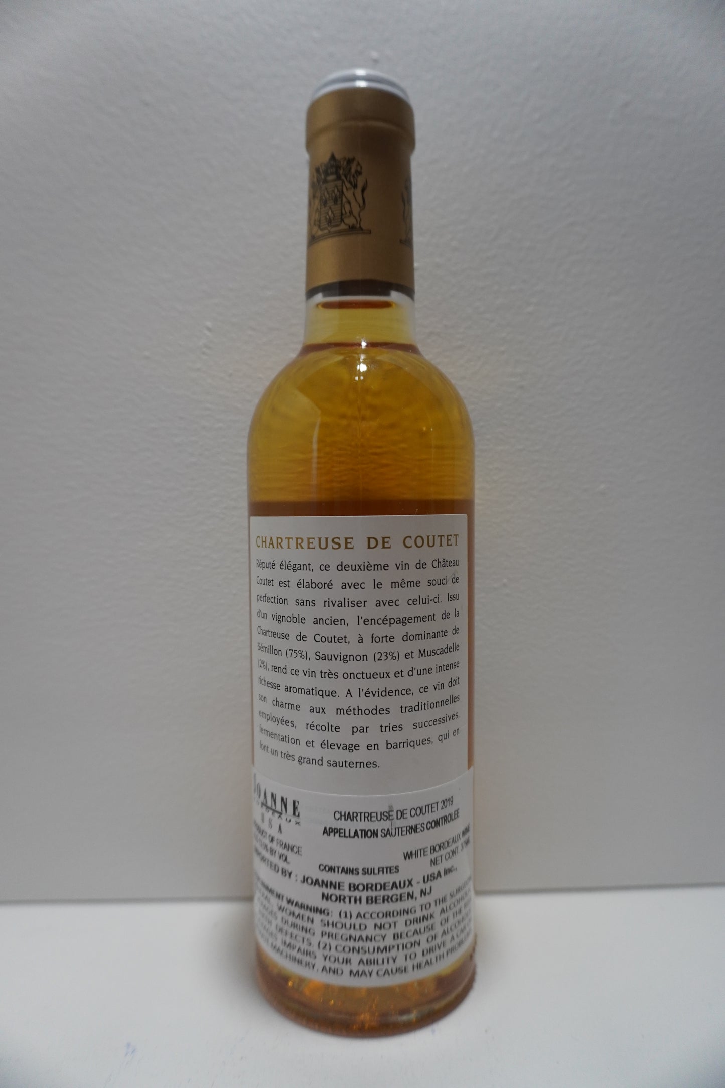 La Chartreuse de Coutet, Semillon, Sauternes, Bordeaux, France 2019 (375ml)