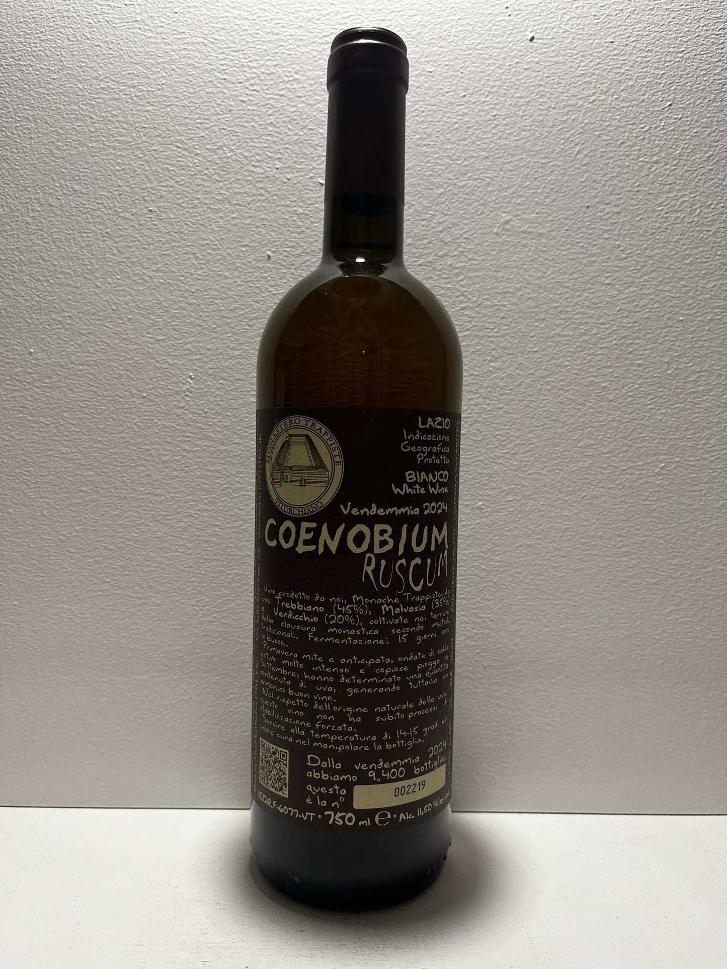 Monastero Suore Cistercensi, Trebbiano Blend, "Coenobium Ruscum," Lazio, Italy 2024