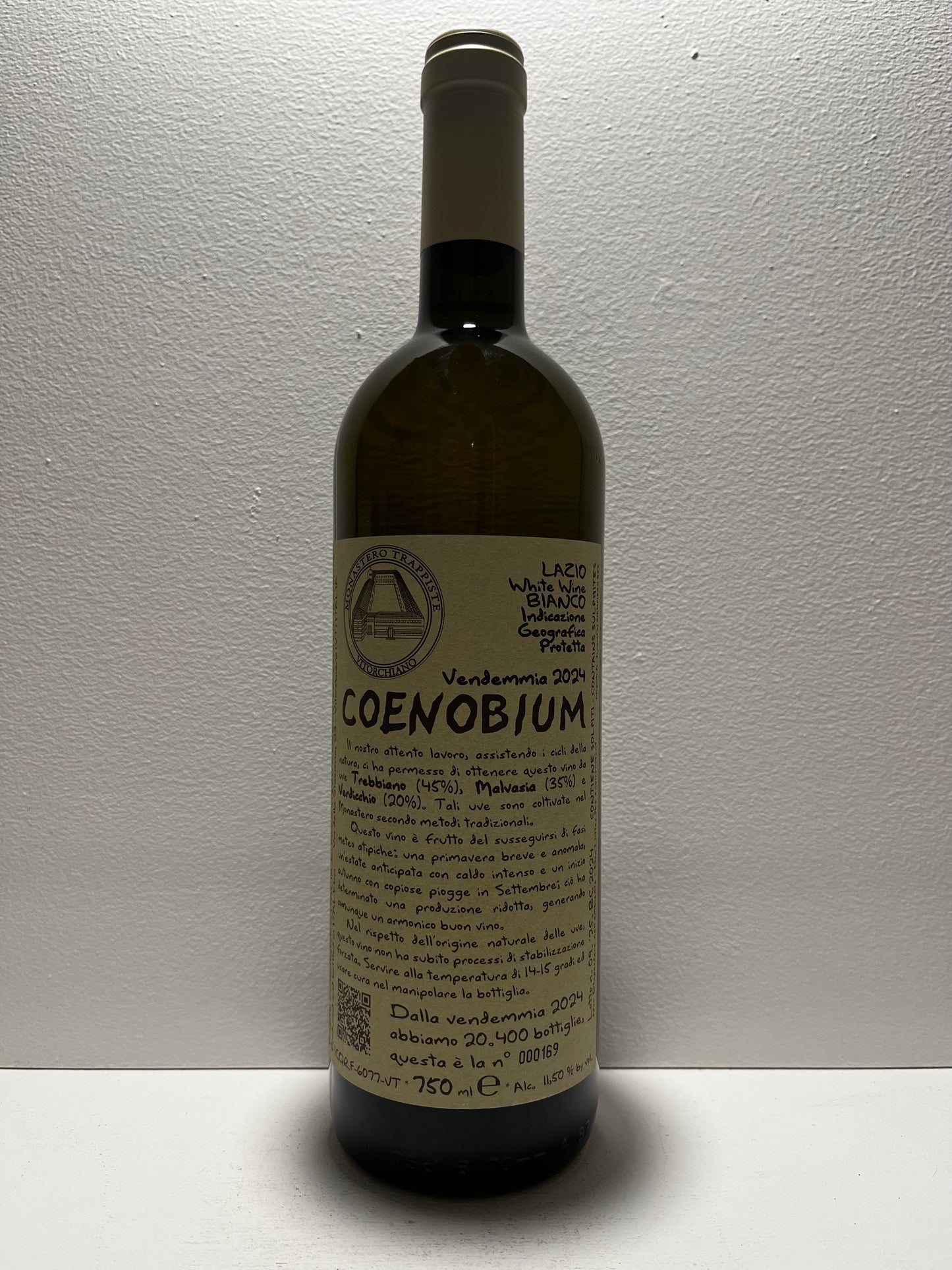 Monastero Suore Cistercensi, Trebbiano Blend, "Coenobium," Lazio, Italy 2024