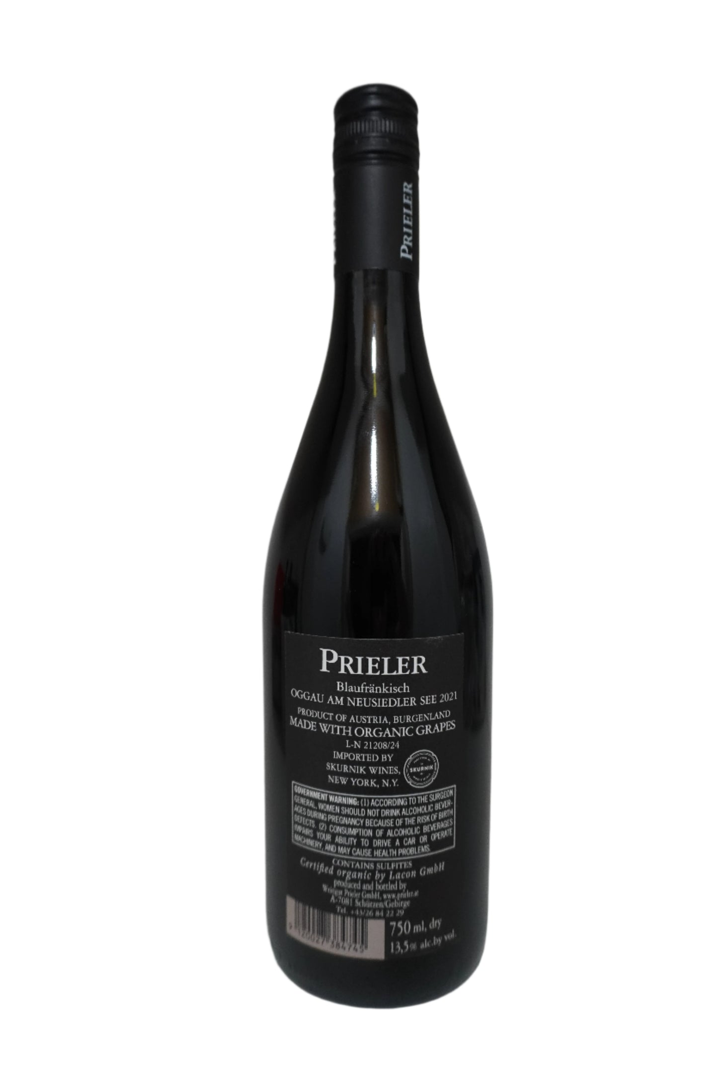 Prieler, Blaufrankisch, "Johanneshohe," Oggau, Burgenland, Austria 2021