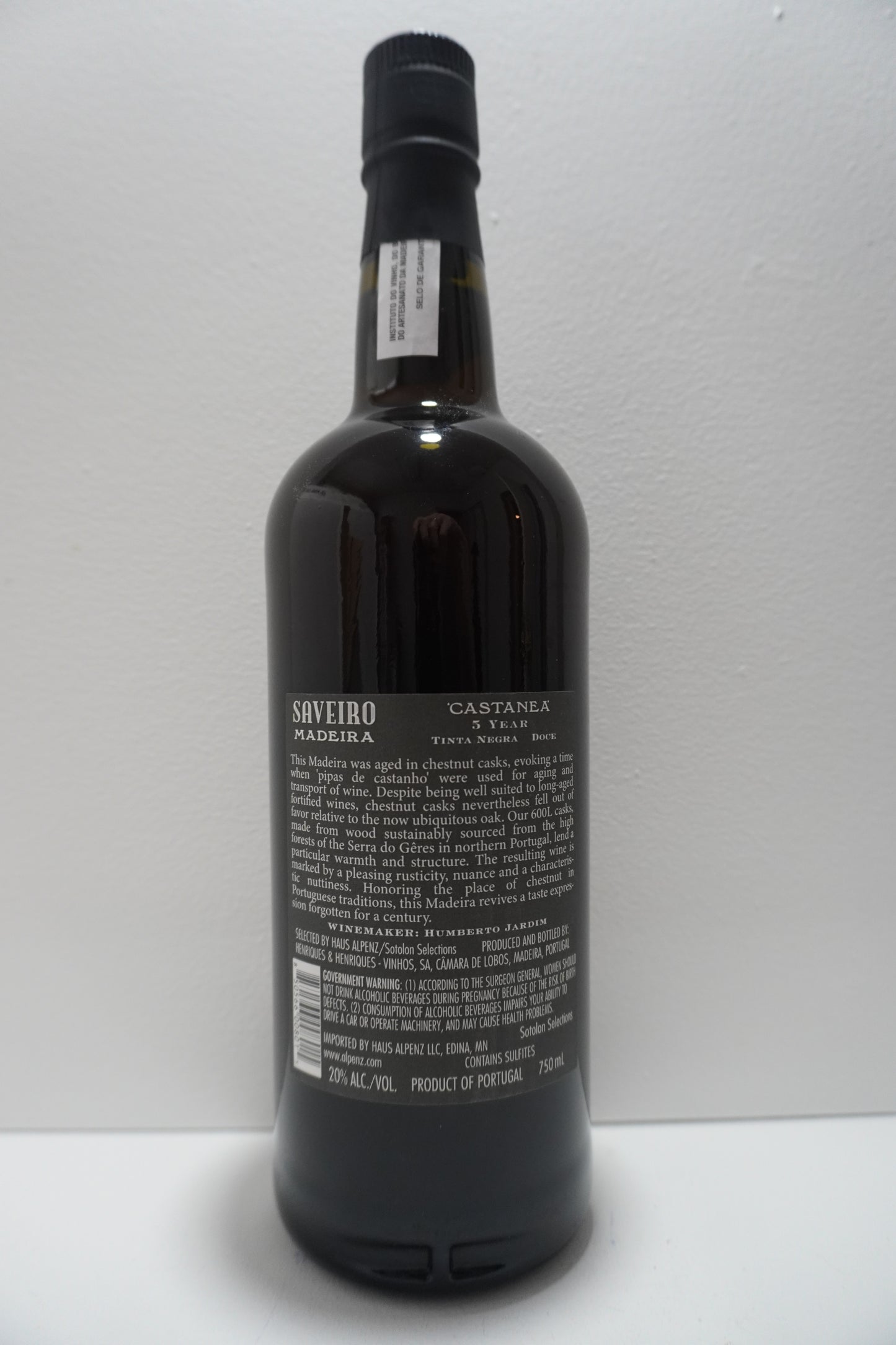 Saveiro, Tinta Negra, Reserva, "Castanea," Madeira, Portugal 5 Year