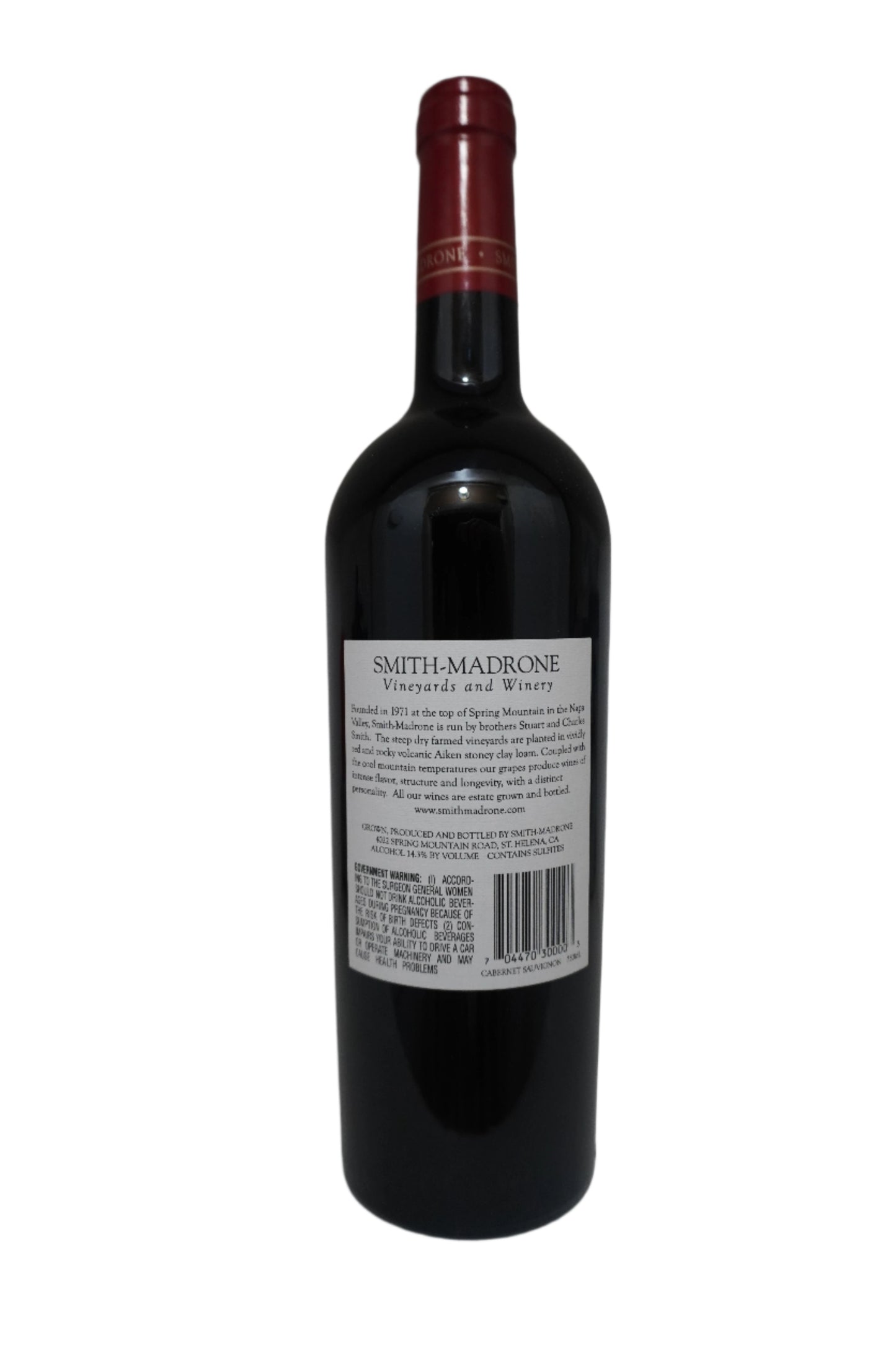 Smith-Madrone, Cabernet Sauvignon, Spring Mountain District, Napa Valley, California, United States 2021