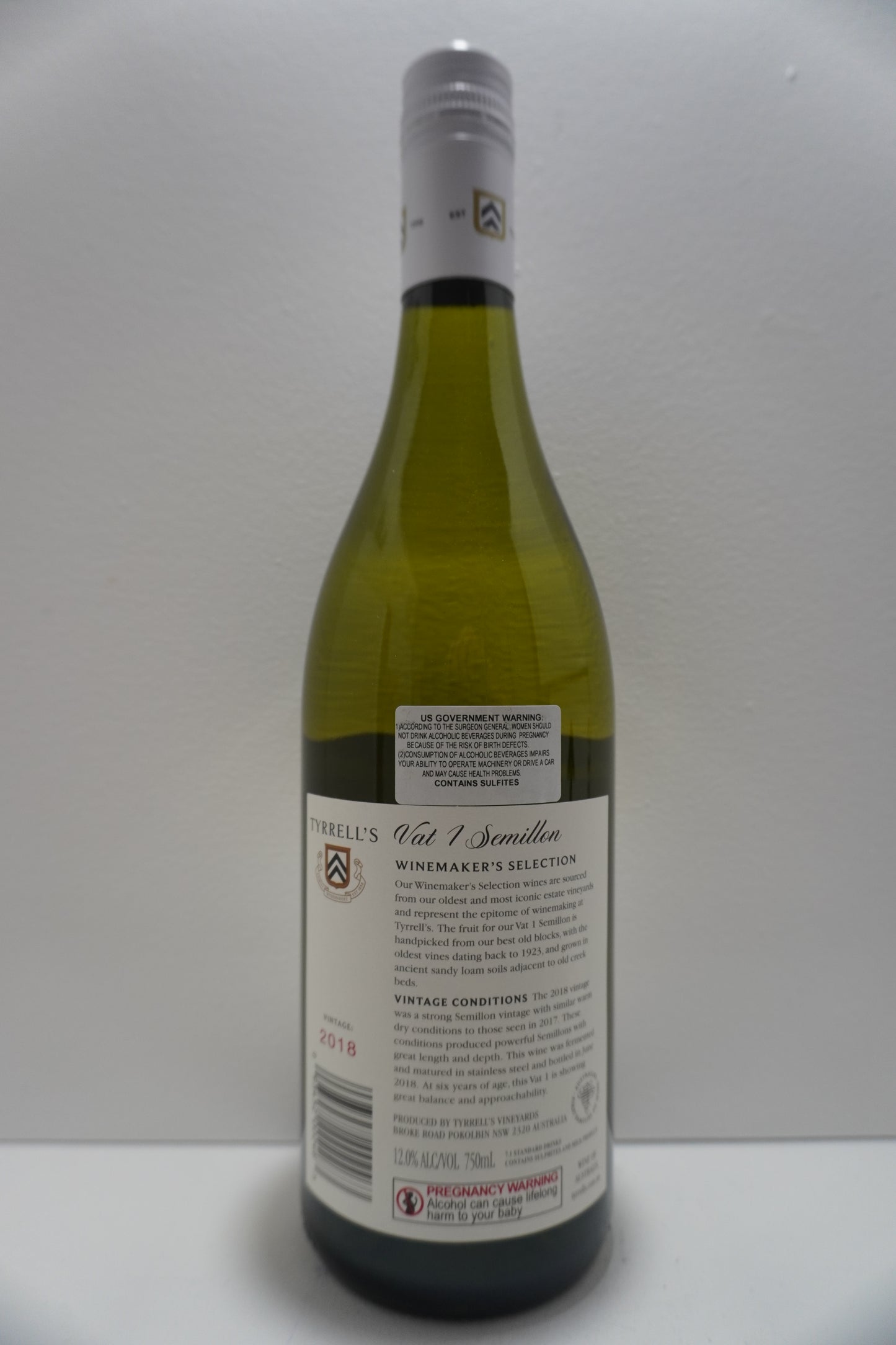 Tyrrell's, Semillon, "Vat 1," Hunter Valley, New South Wales, Australia 2018
