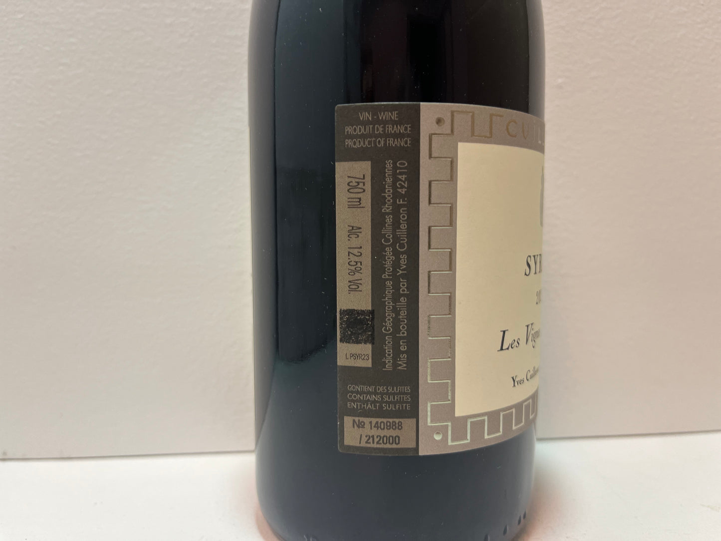 Yves Cuilleron, Syrah, 'Les Vignes d'a Cote," Collines Rhodaniennes, Rhone, France 2023