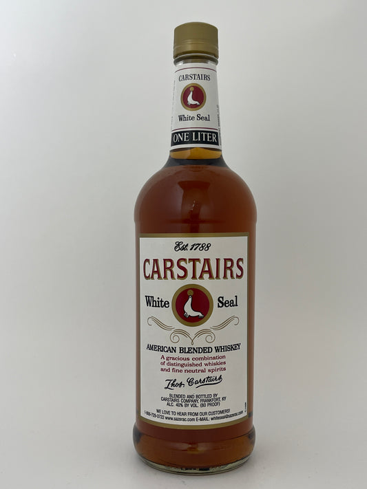 Bottle of Carstairs American Blended Whiskey (1L) in a white backround