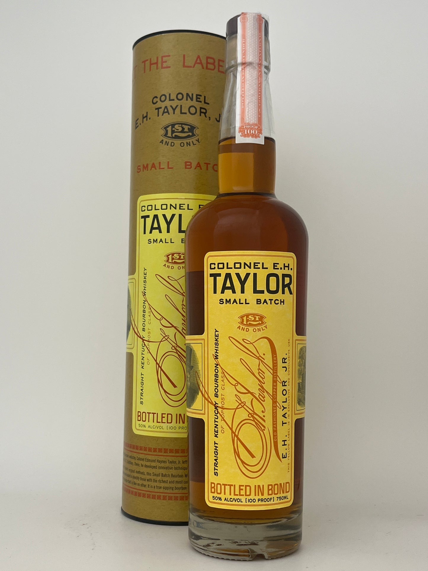 EH Taylor Kentucky Straight Bourbon Whiskey 750ml Bottle Front Label with the box