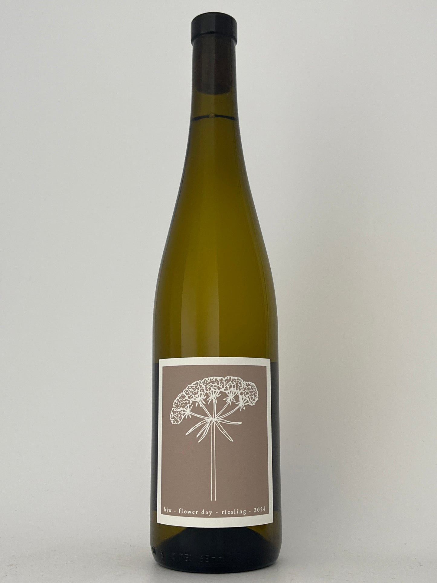 Bottle of Hermann J. Wiemer, Riesling, "Flower Day," Finger Lakes, New York, United States 2024 in a white backround.	