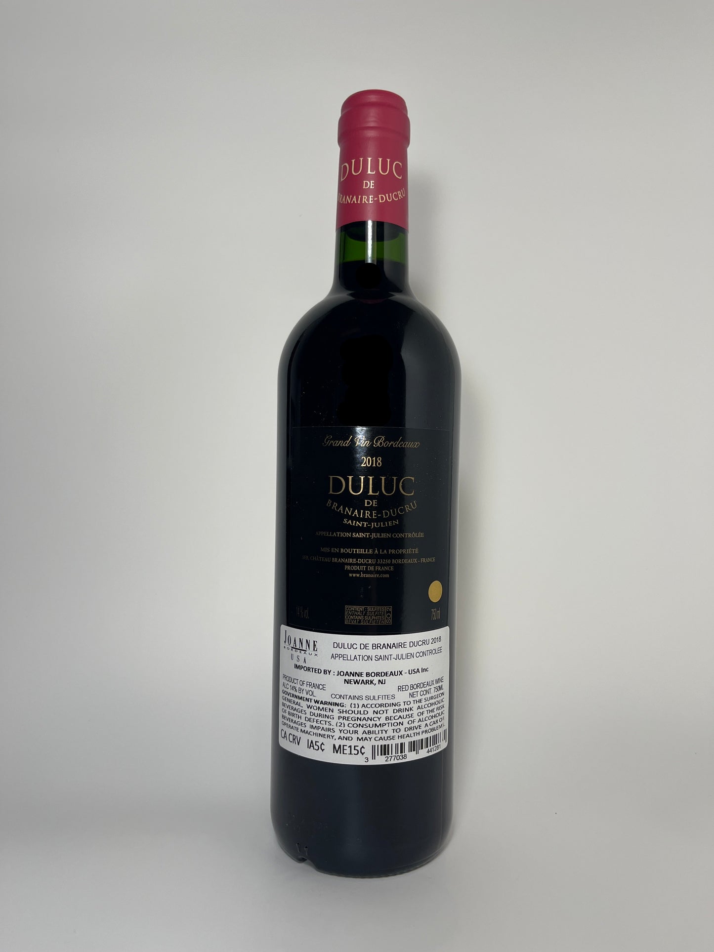 Duluc de Branaire-Ducru, Cabernet Sauvignon, Saint-Julien, Bordeaux, France 2018