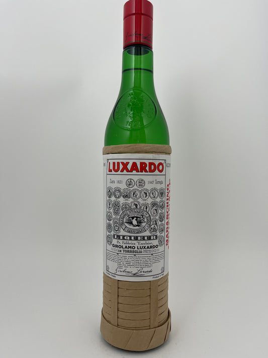 Bottle of Luxardo Maraschino Liqueur 750 ml in a white backround.