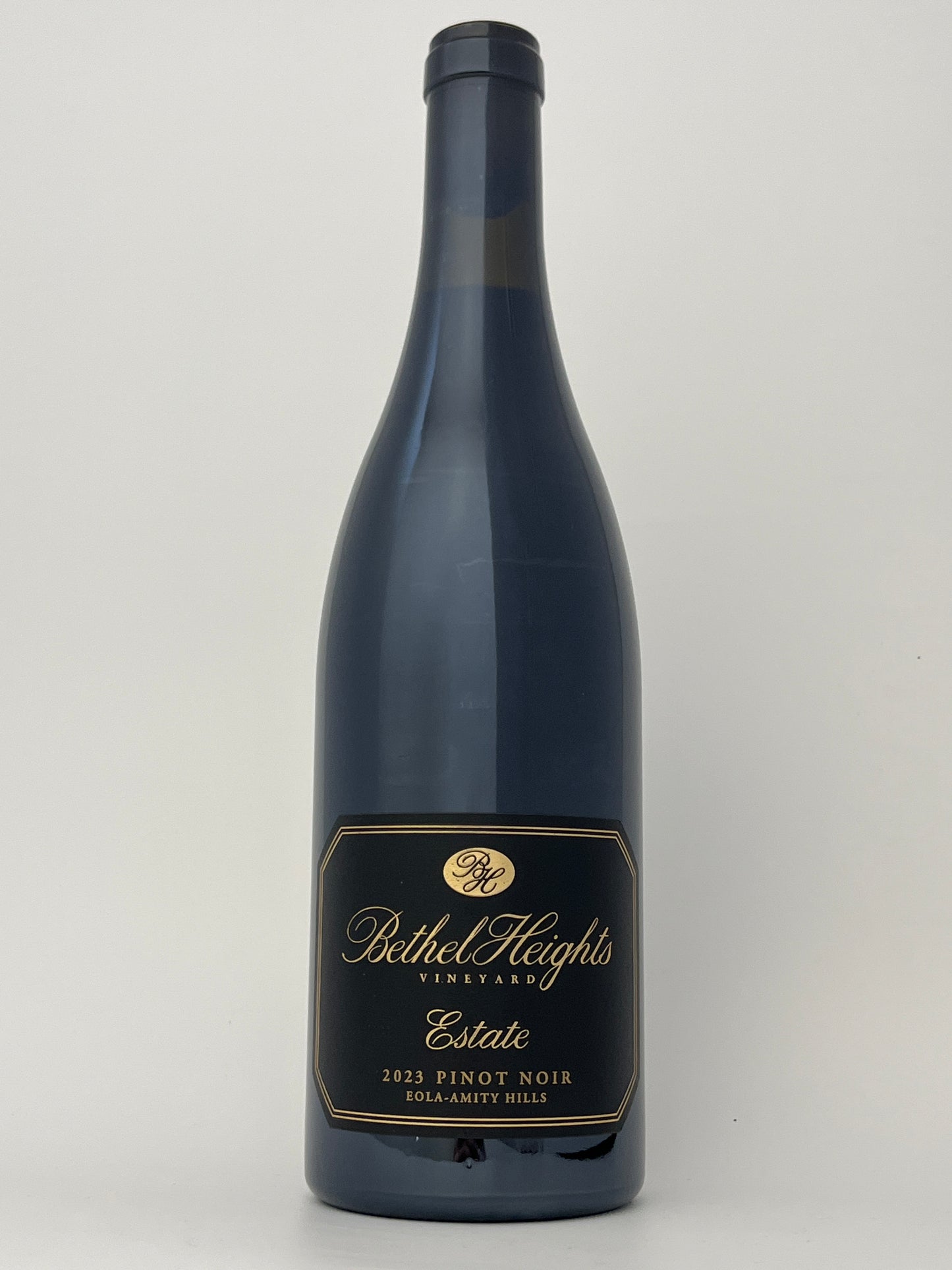 Bottle of Bethel Heights, Pinot Noir, Eola-Amity Hills, Willamette Valley, Oregon 2023 in a white backround.	