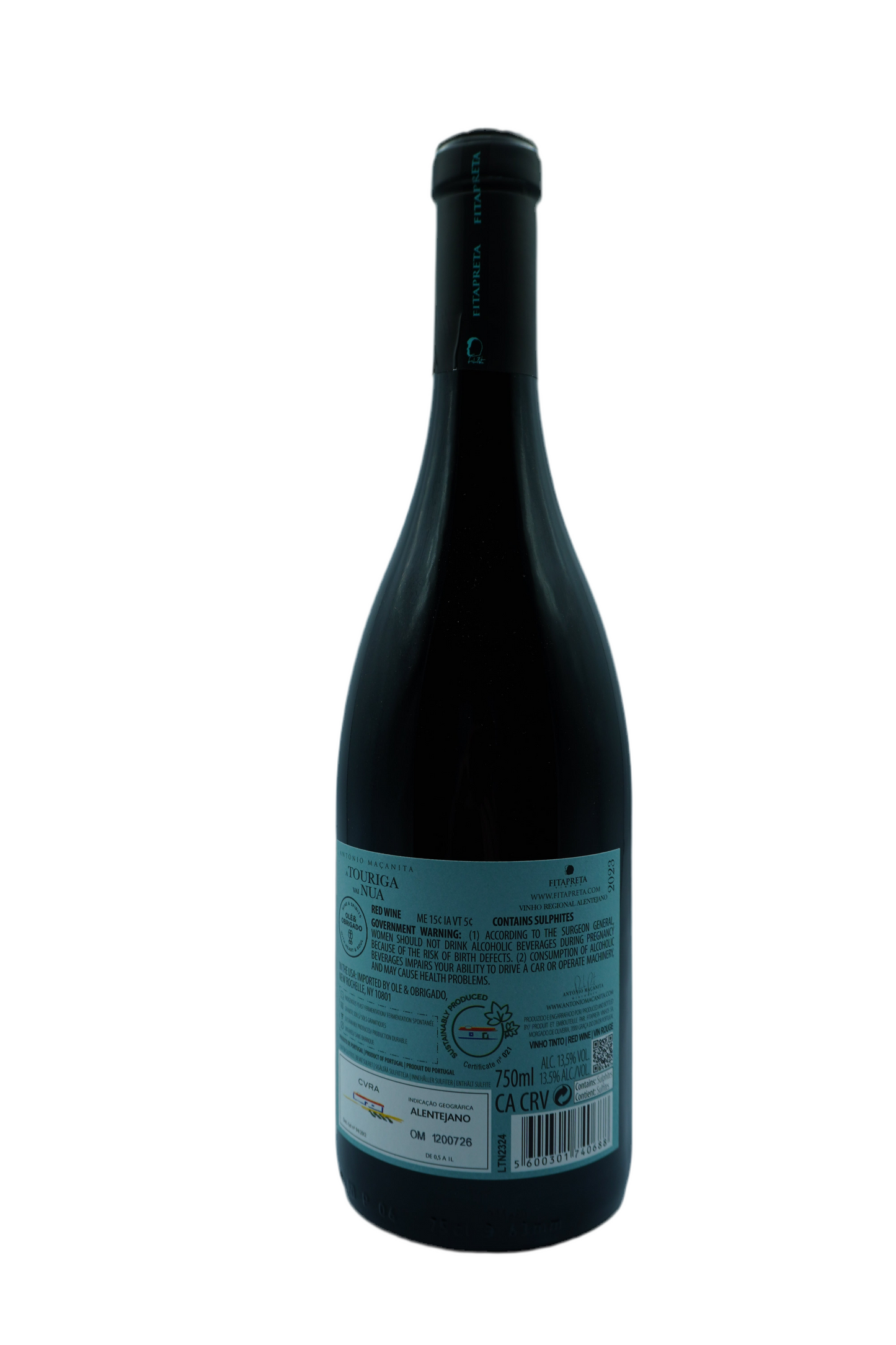 Fitapreta, Touriga Nacional, "Vai Nua,"  Alentejano, Portugal 2023