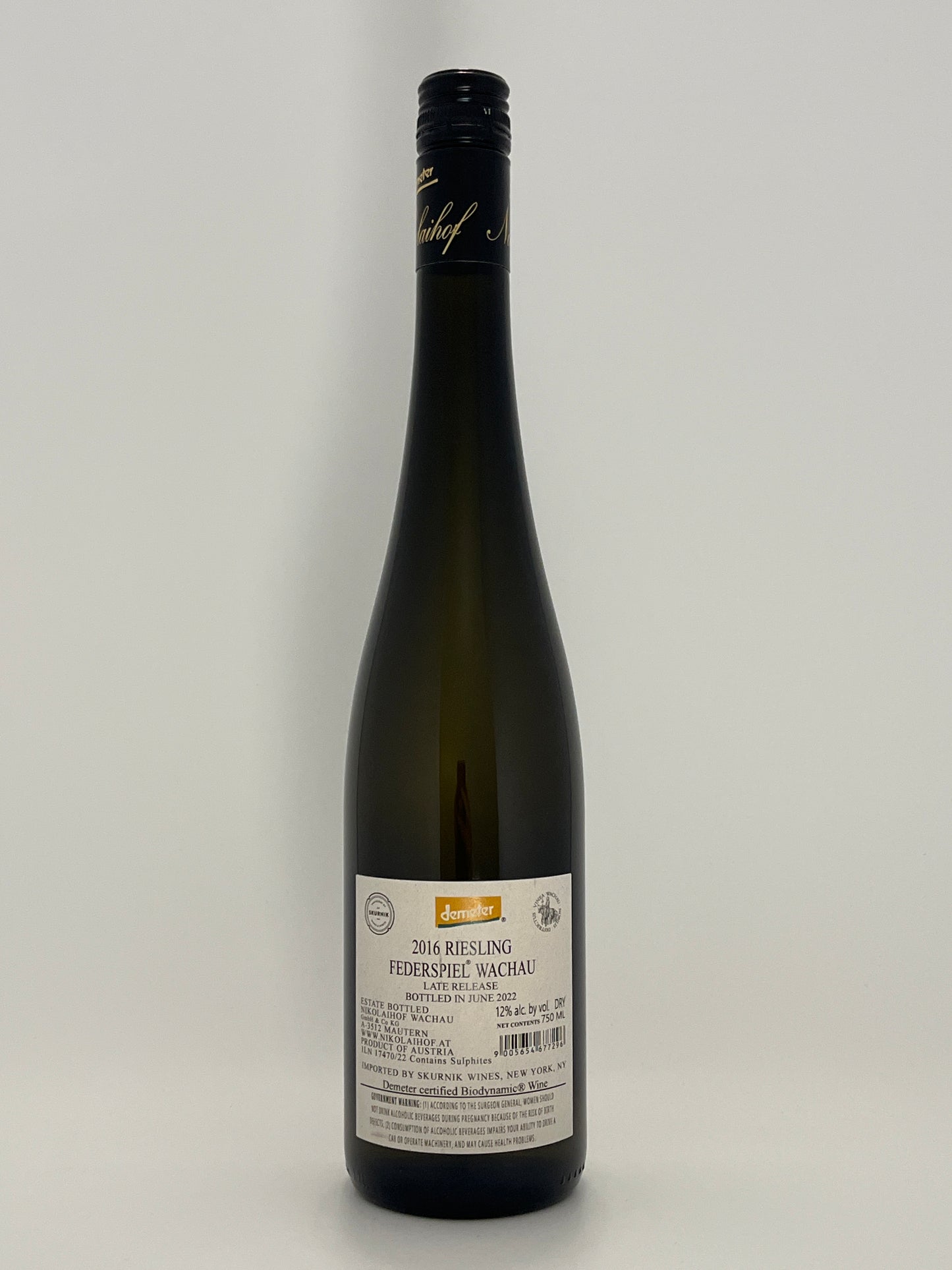 Nikolaihof, Riesling, Federspiel, "Aus den Garten," Wachau, Austria 2016 (Late Release)