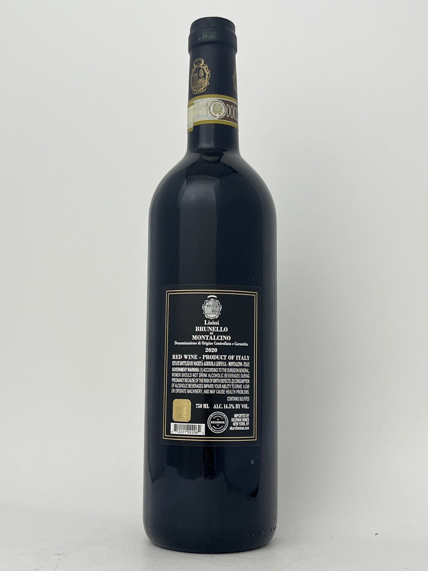 Lisini 2020 Brunello di Montalcino Sangiovese Back Label Technical Notes
