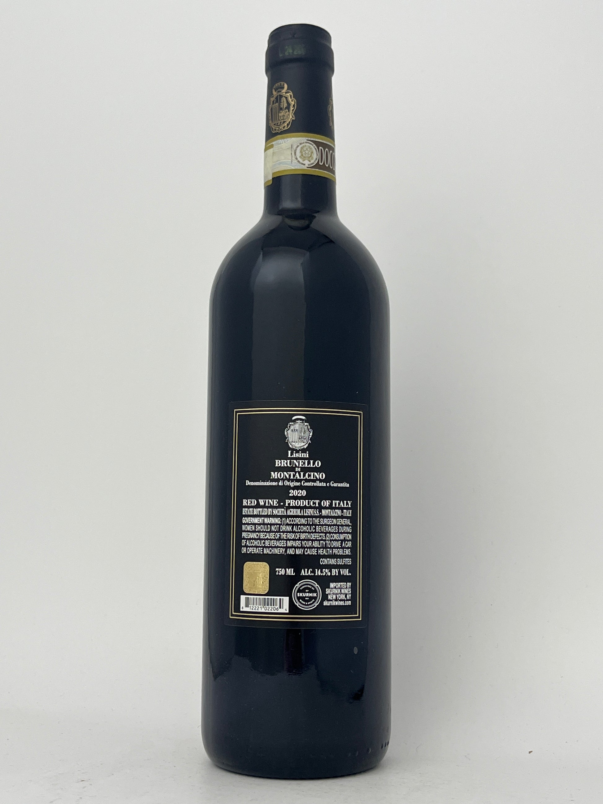 Lisini 2020 Brunello di Montalcino Sangiovese Back Label Technical Notes