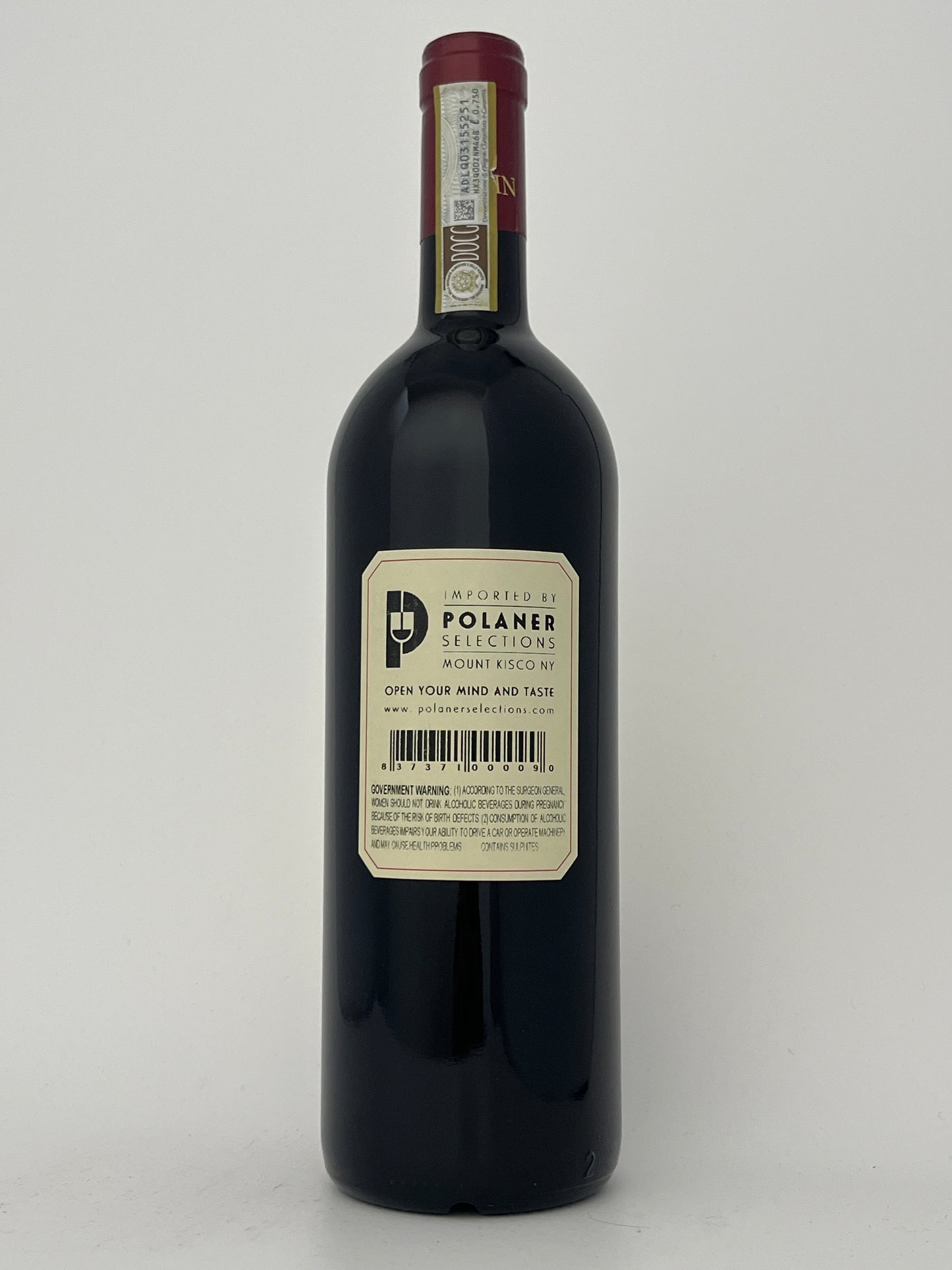 Back label of a bottle of Paitin, Nebbiolo, Serraboella, Barbaresco, Piedmont, Italy 2022 in a white backround.