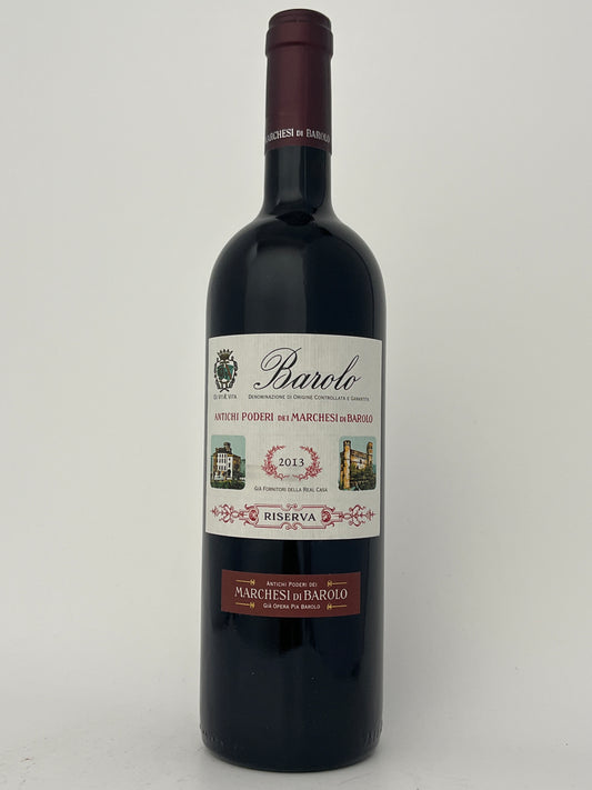 Bottle of Marchesi di Barolo, Nebbiolo, Barbaresco, Piedmont, Italy 2020 in a white backround.	