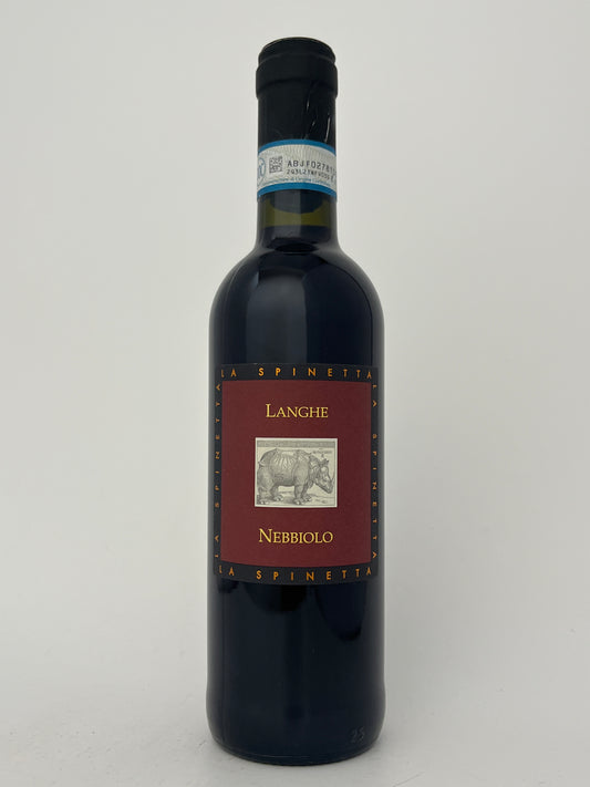 Bottle of La Spinetta, Nebbiolo, Langhe, Piedmont, Italy 2022 in a white backround.	