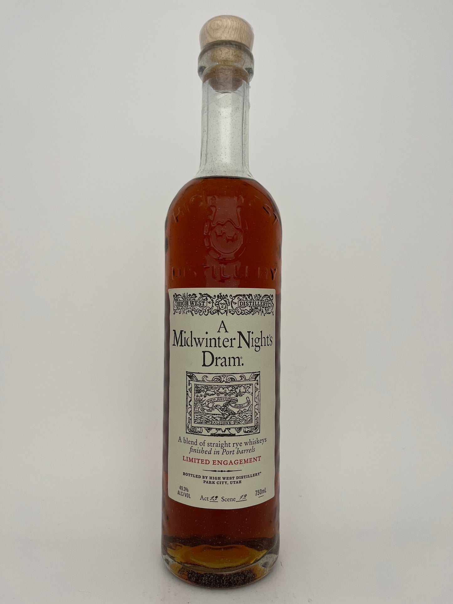 Bottle of 'A Midwinter Night's Dram' on a white background