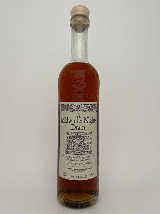Bottle of 'A Midwinter Night's Dram' on a white background