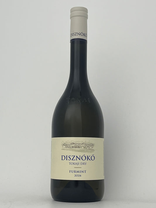 Bottle of Disznoko, Furmint, Tokaji, Hungary 2024 in a white backround.	