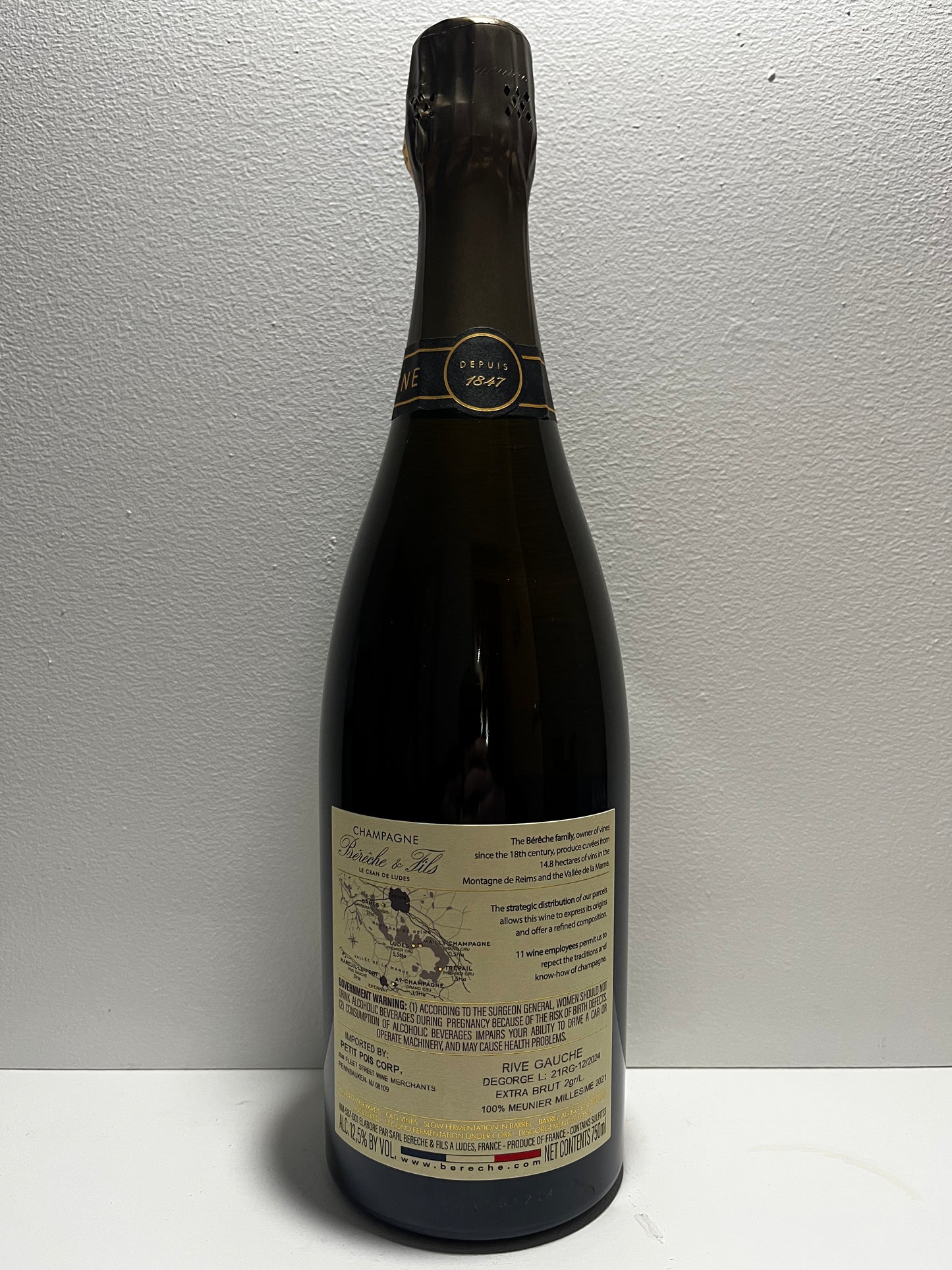 Bereche, Extra Brut, "Rive Gauche," Champagne, France 2021