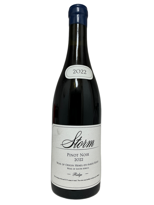 Storm, Pinot Noir, "Ridge", Hemel-en-Aarde Ridge," Walker Bay, South Africa 2022