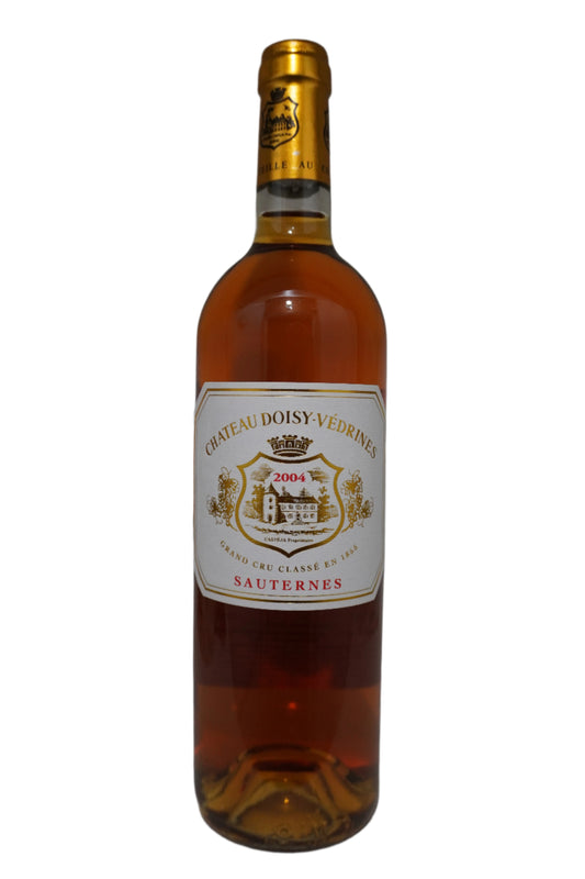 Front Label of bottle of Chateau Doisy-Vedrines, Semillon, Sauternes, Bordeaux, France 2004