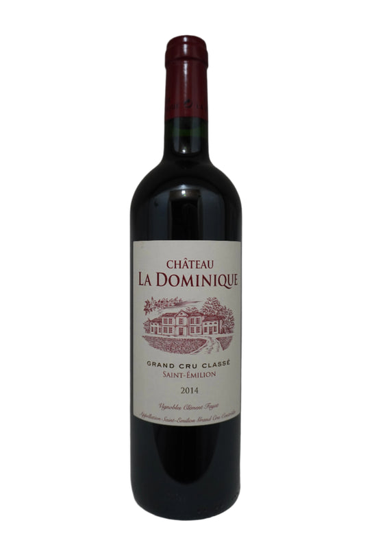 Front label of bottle of Chateau La Dominique Merlot Saint-Emilion-Grand Cru Classe Bordeaux France 2014
