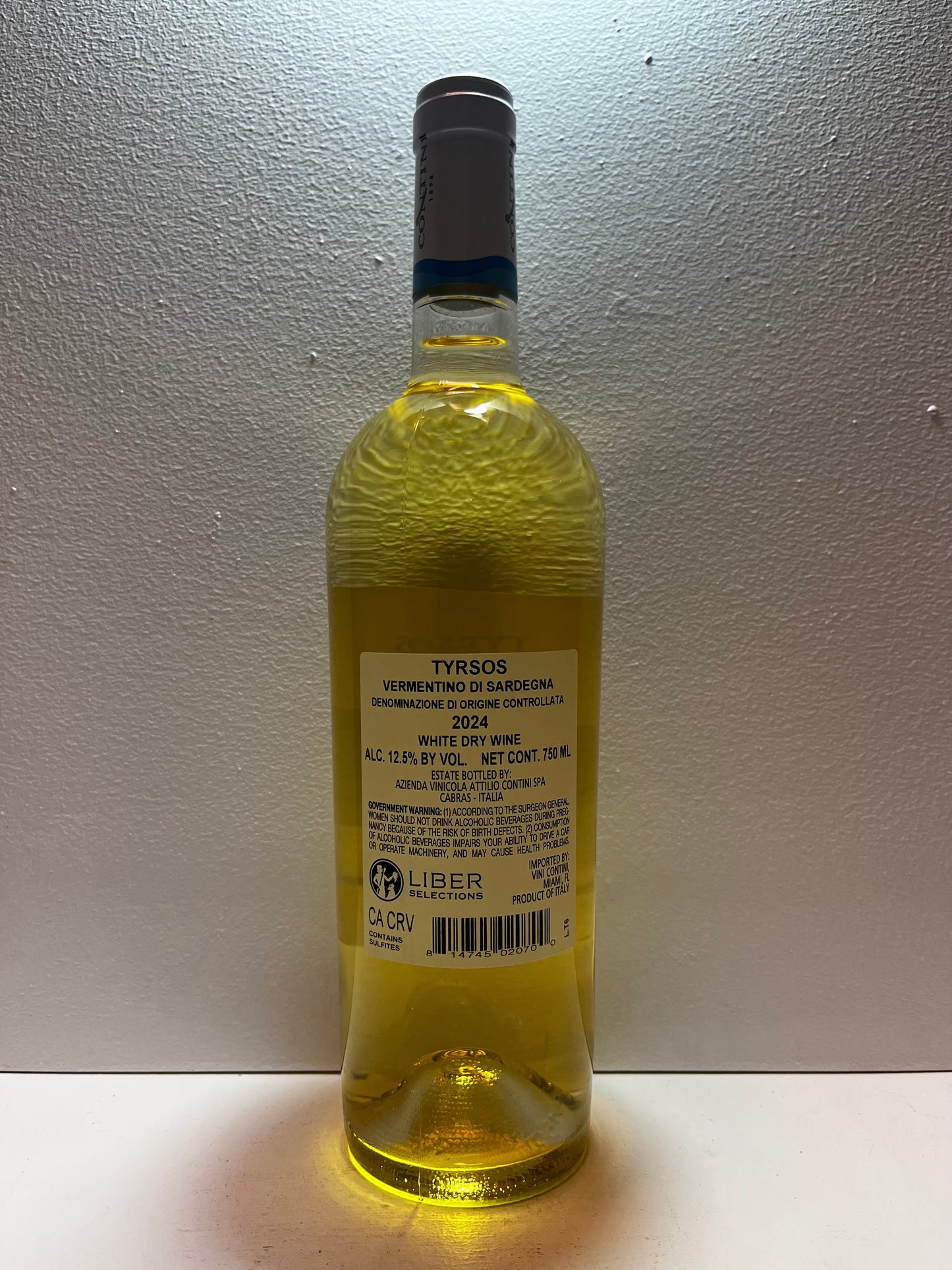 Contini, Vermentino di Sardegna, "Tyrsos," Sardinia, Italy 2024